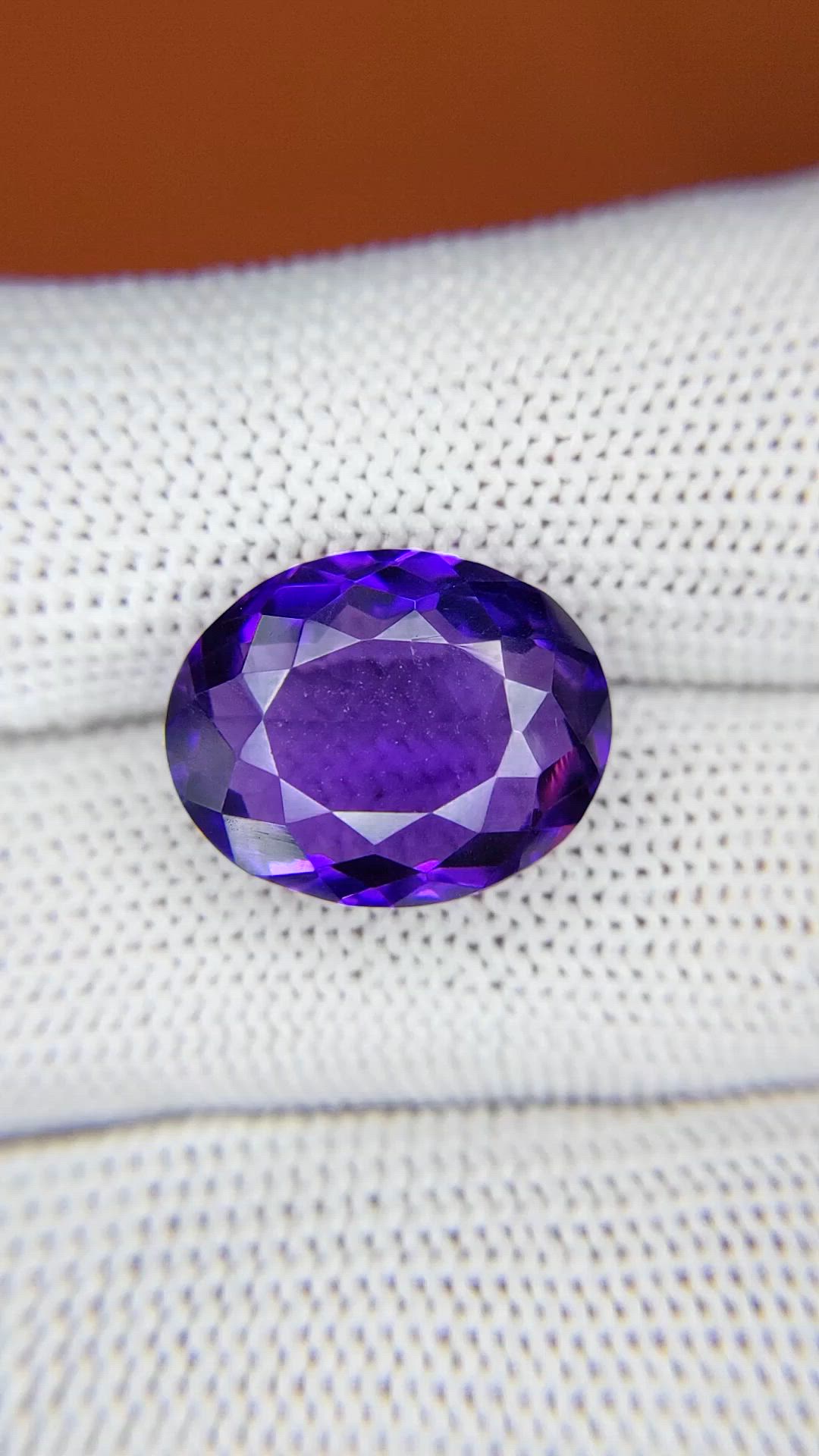 9.66 Ct. Purple Amethyst from Brazil Size Video