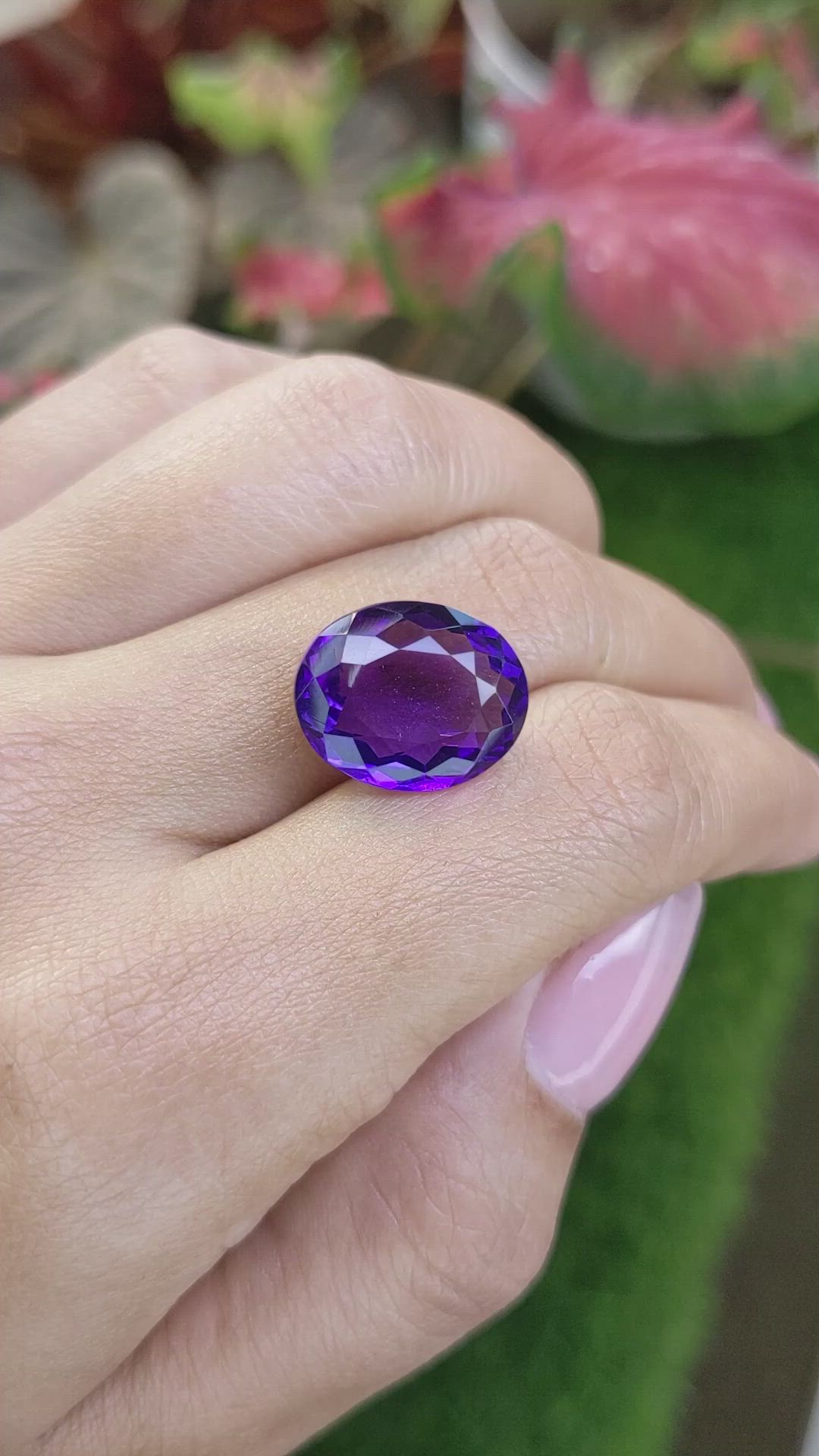 9.66 Ct. Purple Amethyst from Brazil Size Video