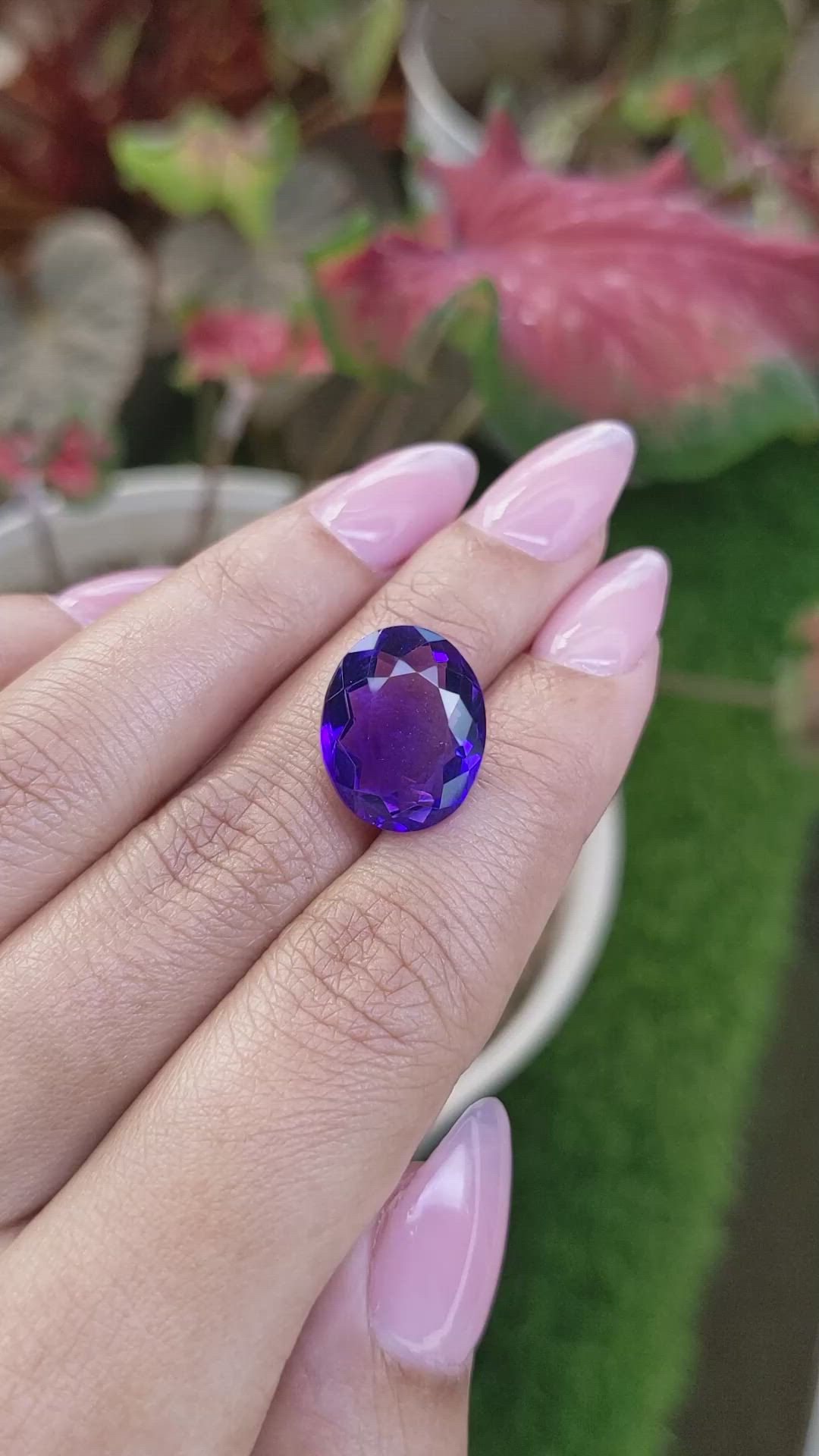 9.66 Ct. Purple Amethyst from Brazil Size Video