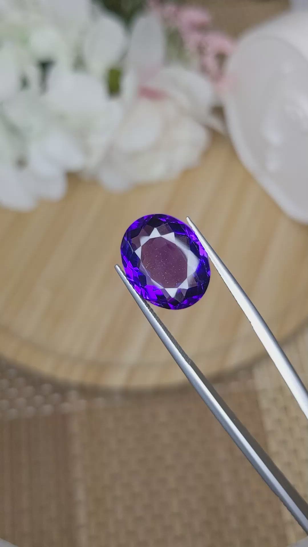 9.66 Ct. Purple Amethyst from Brazil Size Video