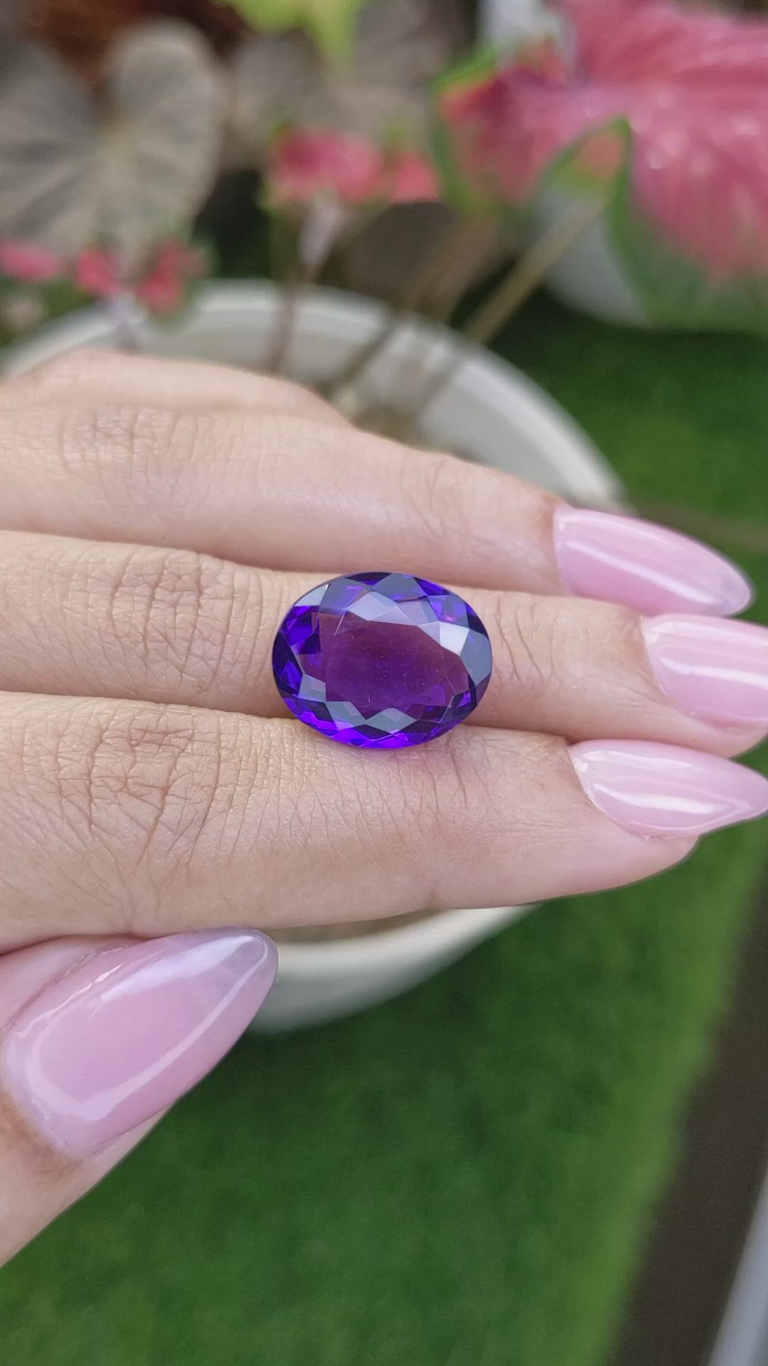 9.66 Ct. Purple Amethyst from Brazil Size Video