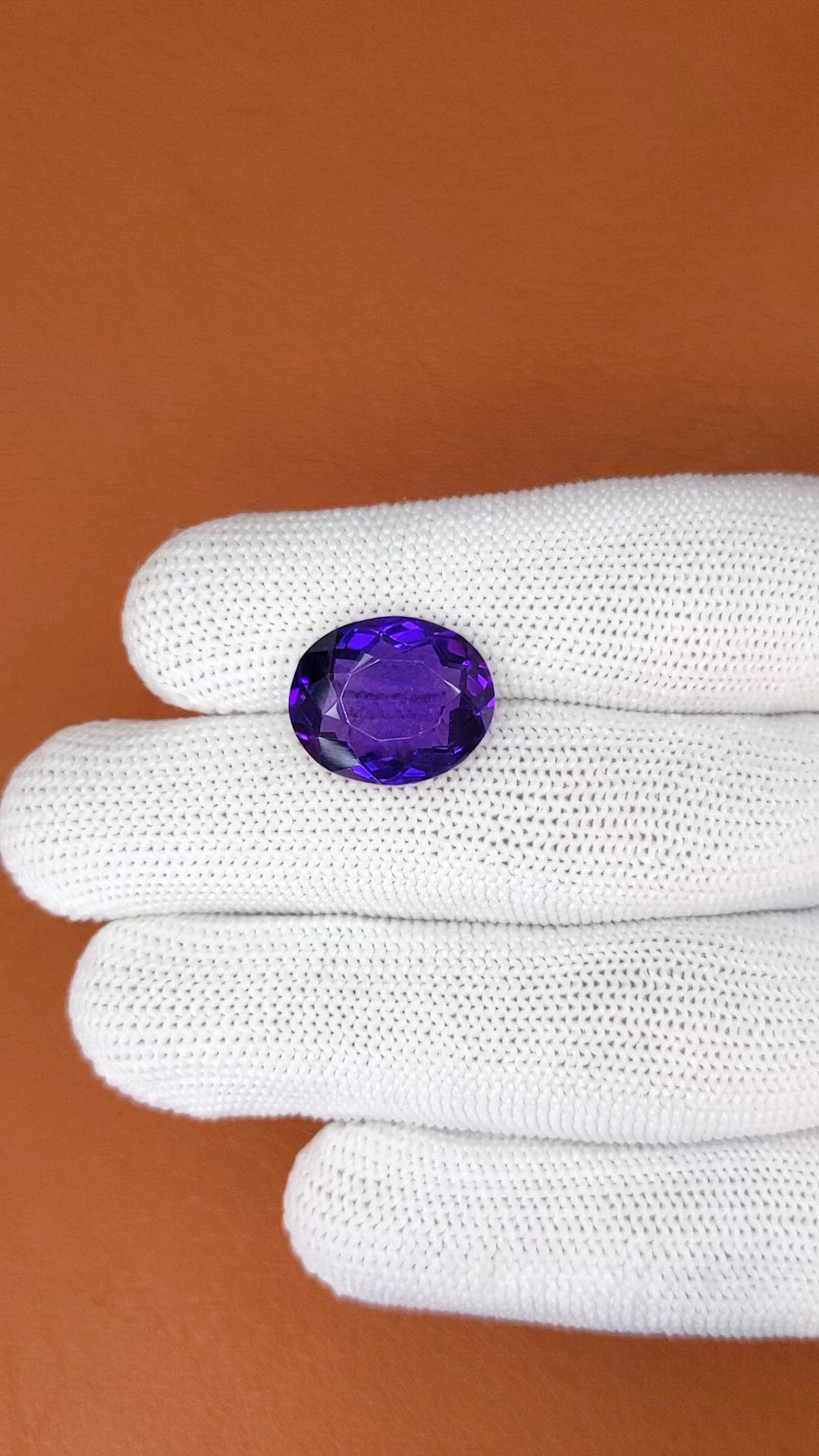 9.76 Ct. Purple Amethyst from Brazil Size Video