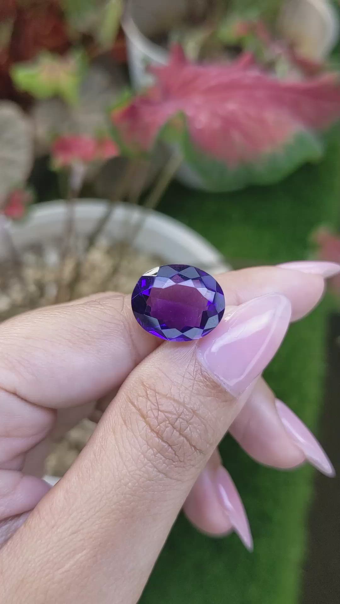 9.76 Ct. Purple Amethyst from Brazil Size Video