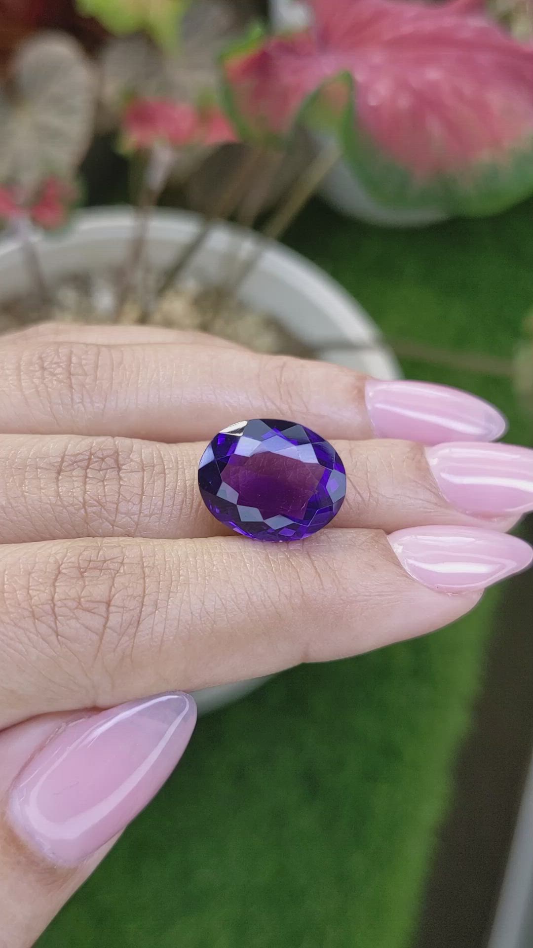 9.76 Ct. Purple Amethyst from Brazil Size Video