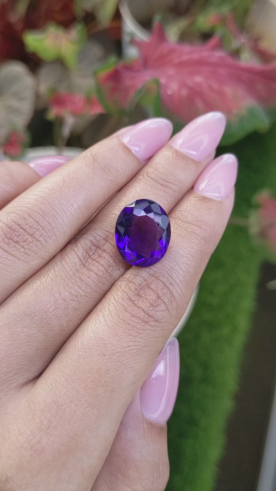 9.76 Ct. Purple Amethyst from Brazil Size Video