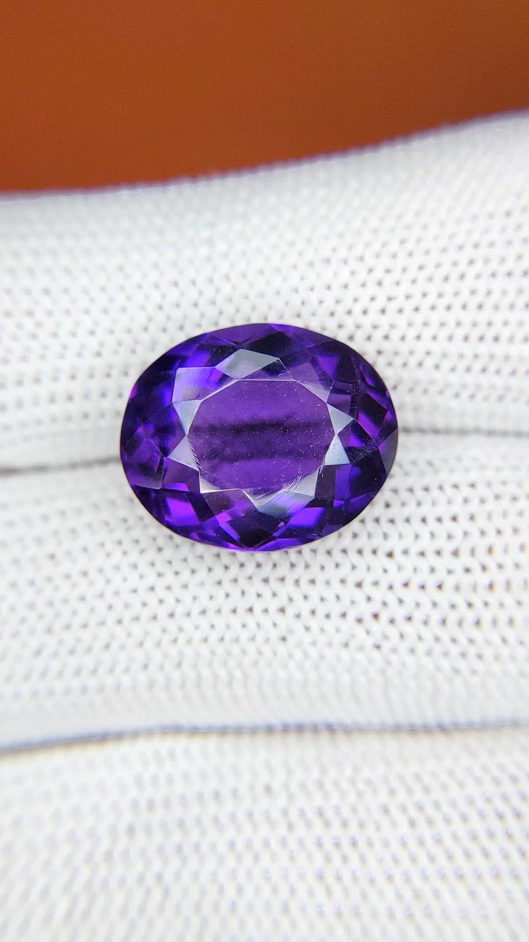 9.76 Ct. Purple Amethyst from Brazil Size Video