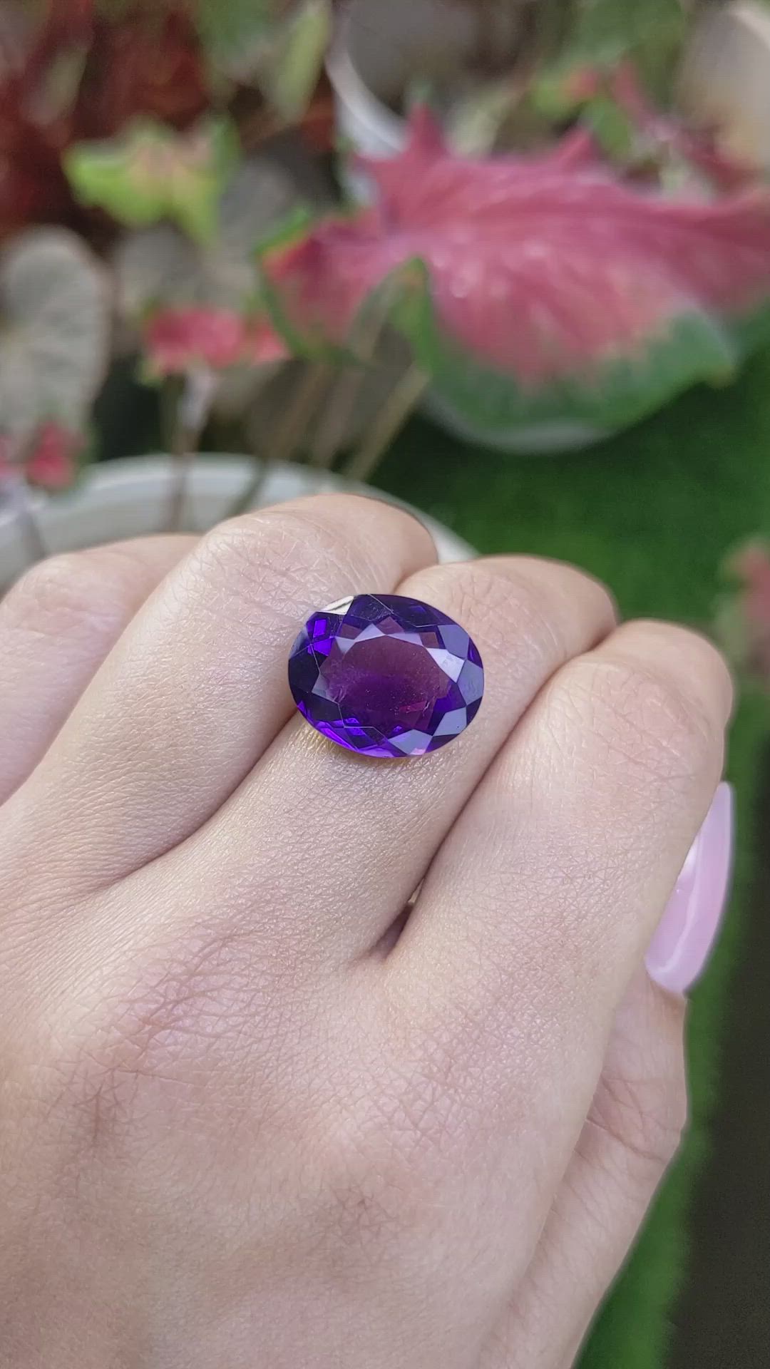 9.76 Ct. Purple Amethyst from Brazil Size Video