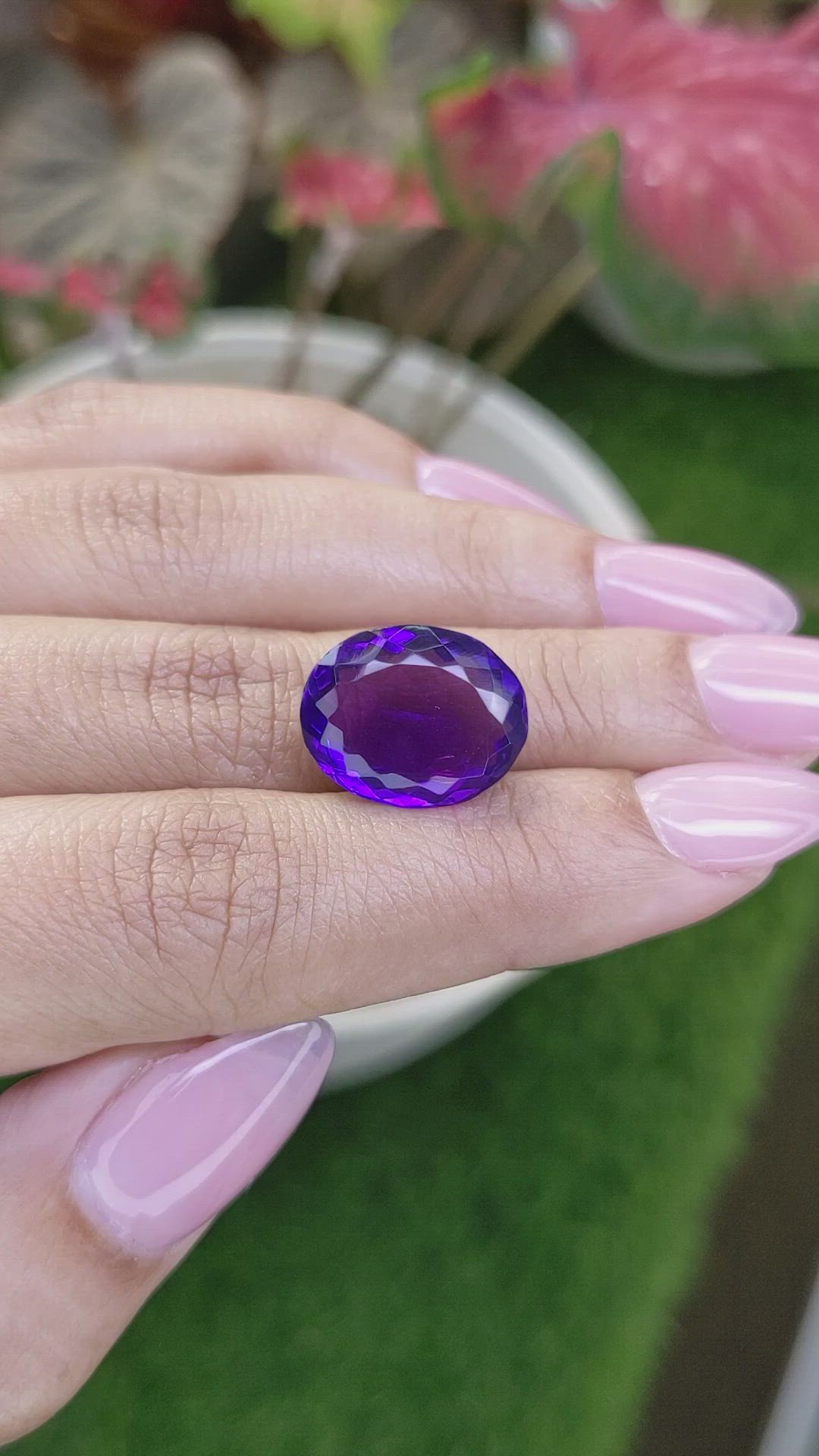 10.19 Ct. Purple Amethyst from Brazil Size Video