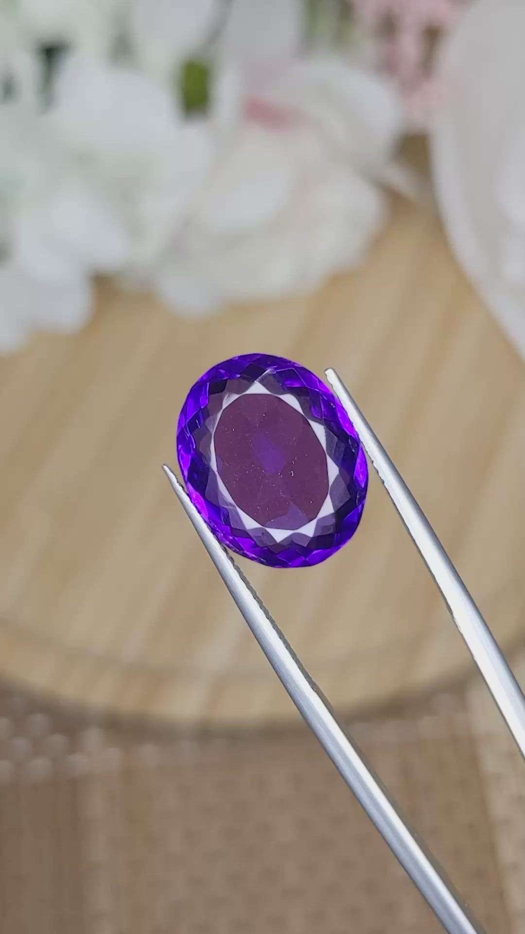 10.19 Ct. Purple Amethyst from Brazil Size Video