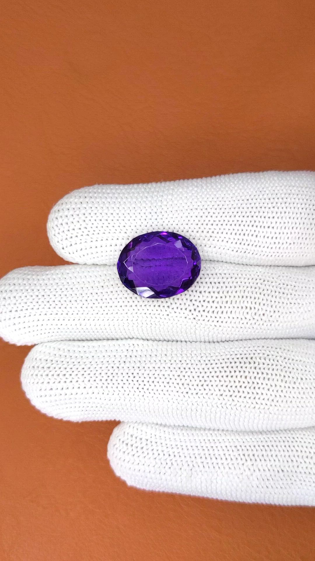 10.19 Ct. Purple Amethyst from Brazil Size Video