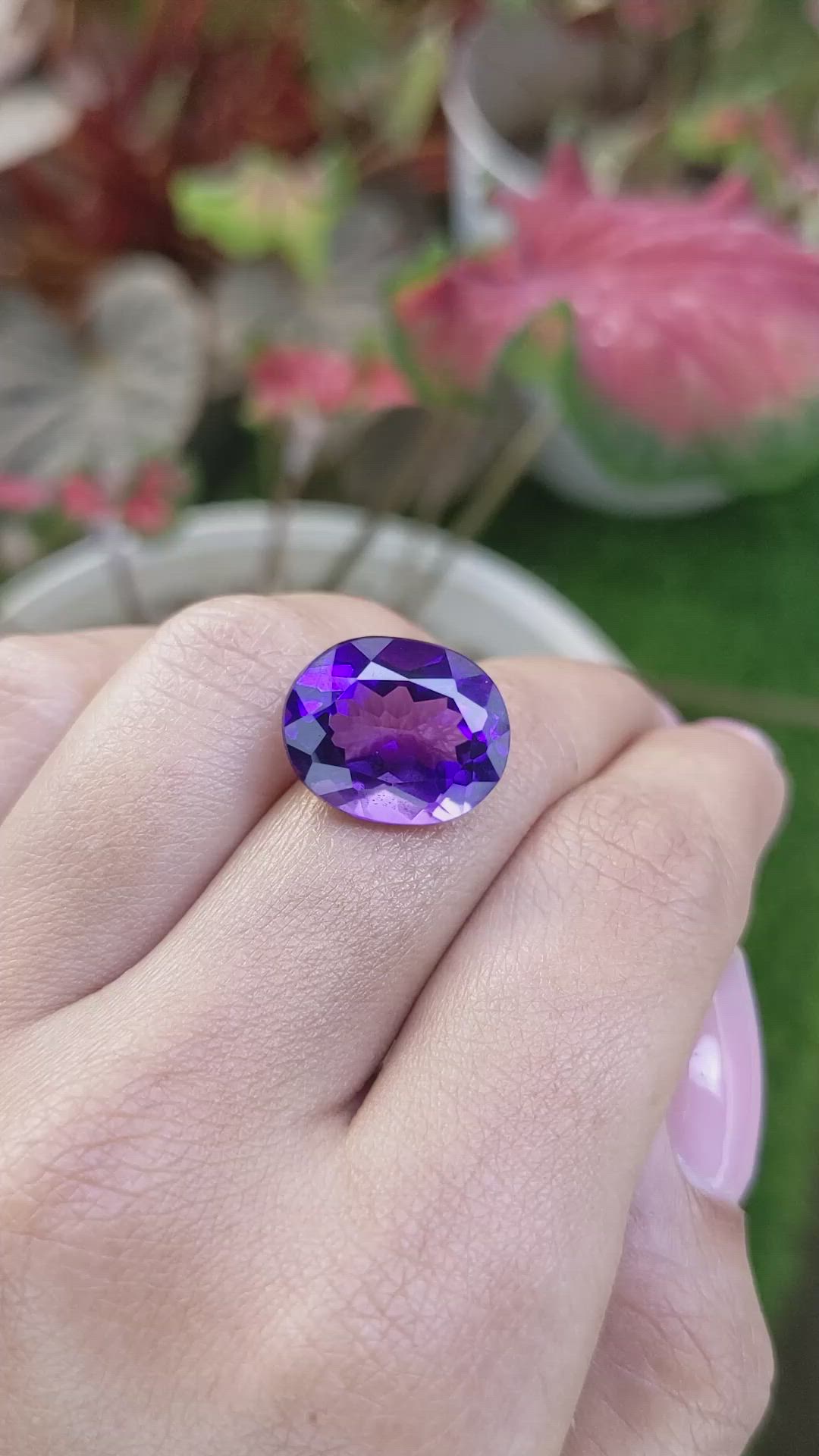 10.55 Ct. Purple Amethyst from Brazil Size Video