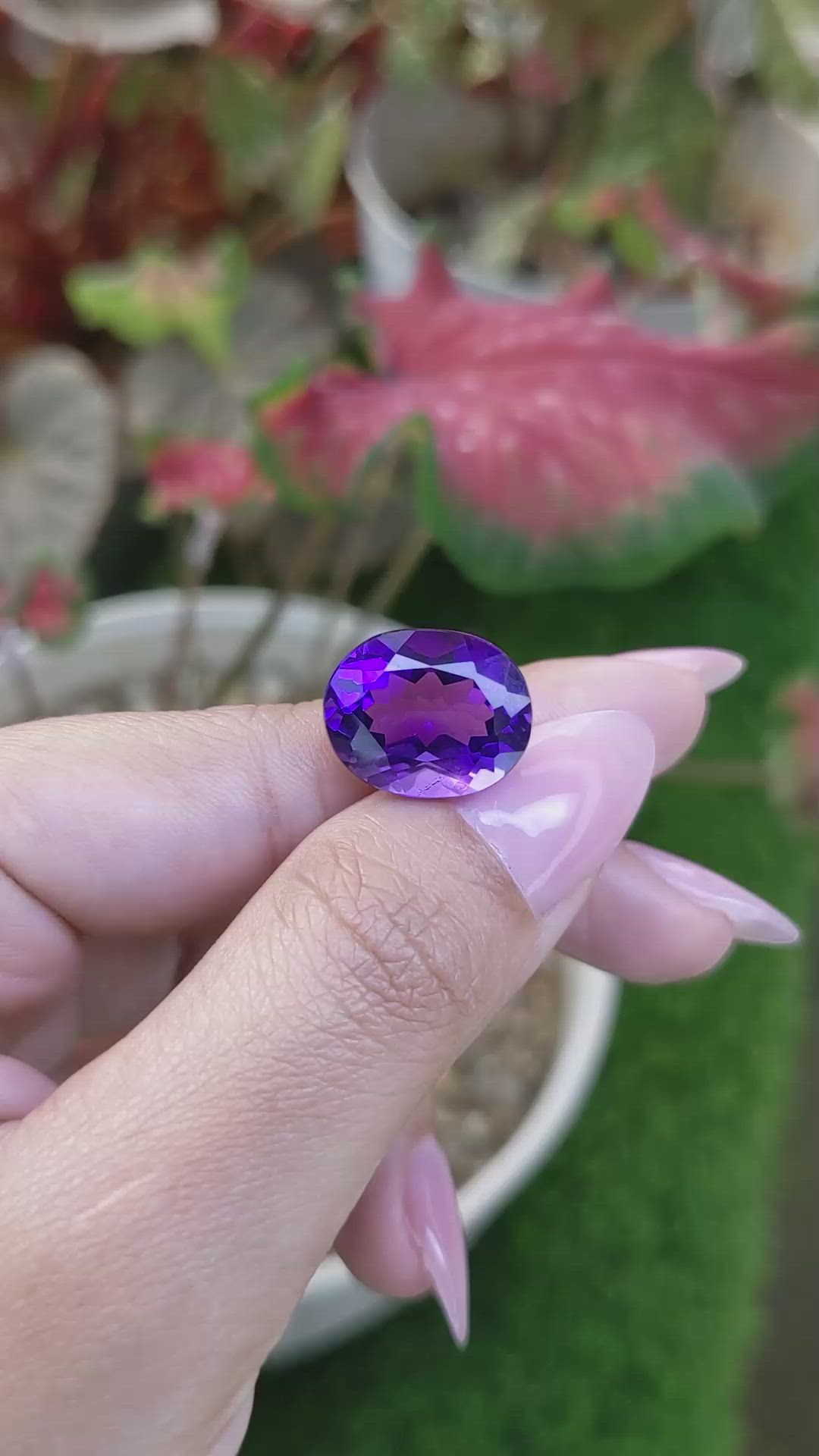 10.55 Ct. Purple Amethyst from Brazil Size Video