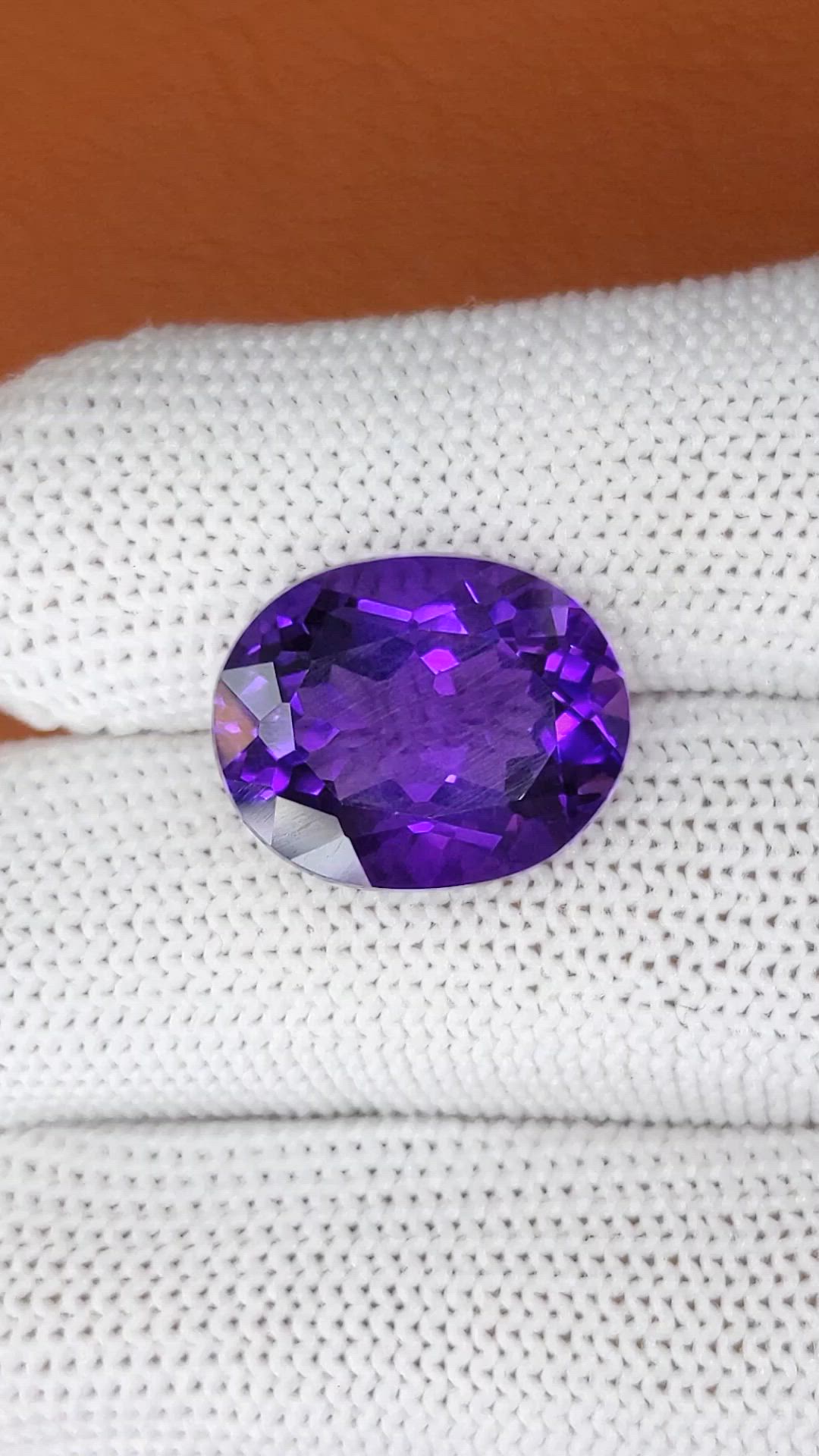 10.55 Ct. Purple Amethyst from Brazil Size Video