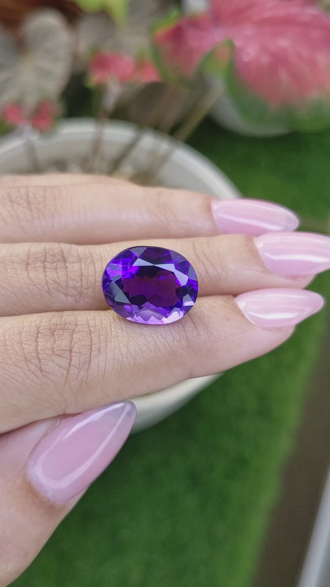 10.55 Ct. Purple Amethyst from Brazil Size Video