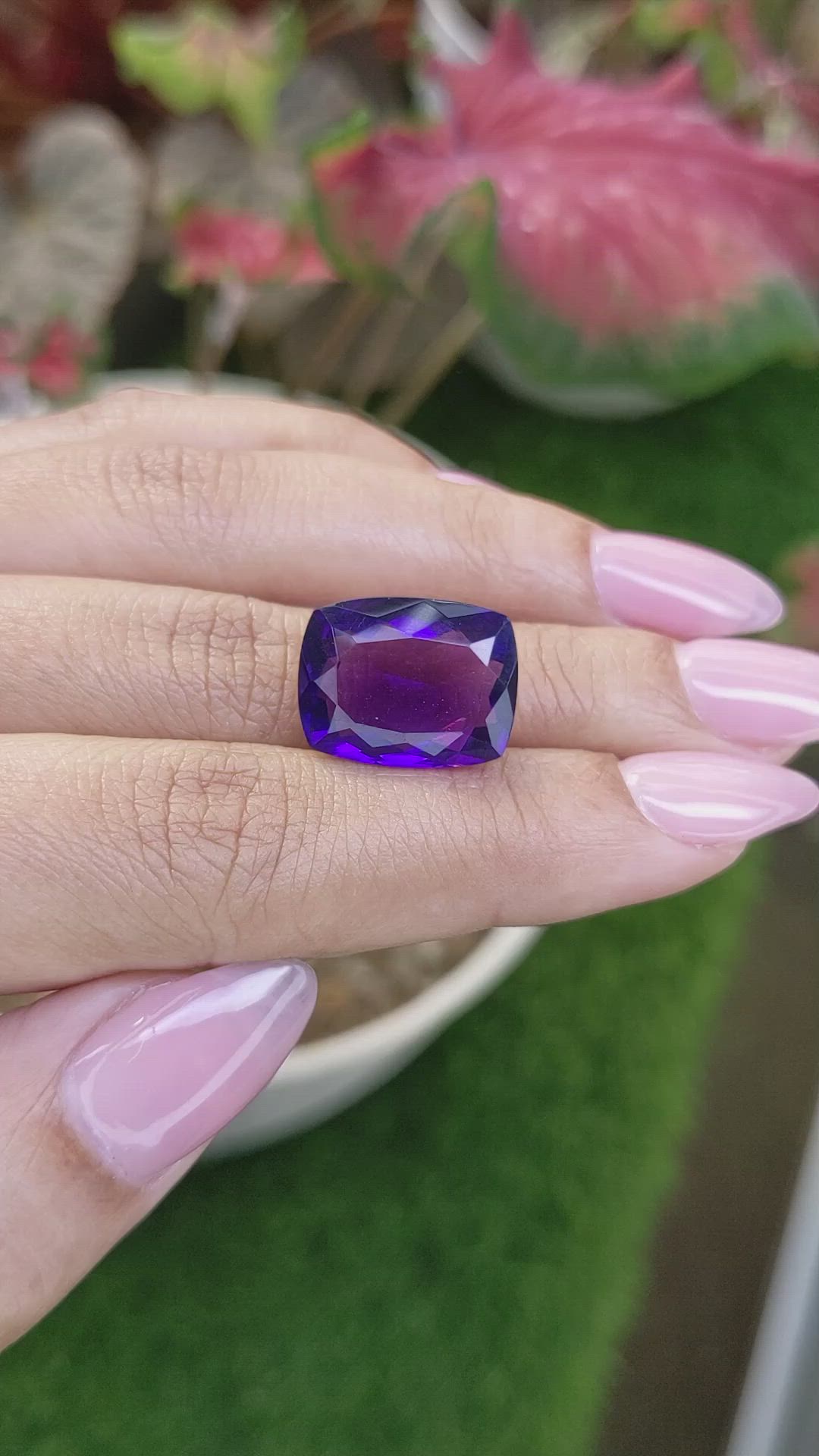 12.00 Ct. Purple Amethyst from Brazil Size Video