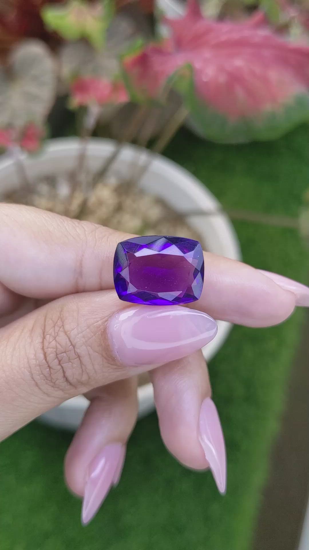12.00 Ct. Purple Amethyst from Brazil Size Video