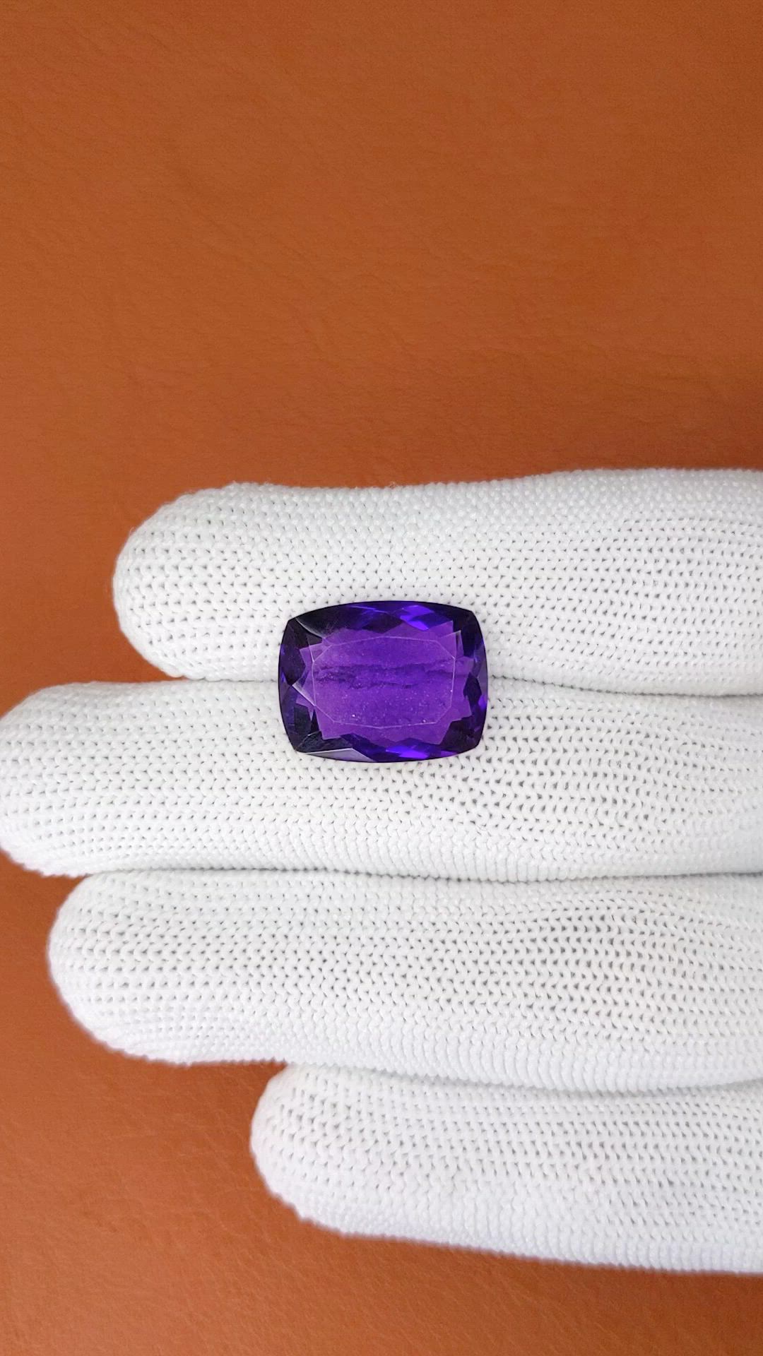 12.00 Ct. Purple Amethyst from Brazil Size Video