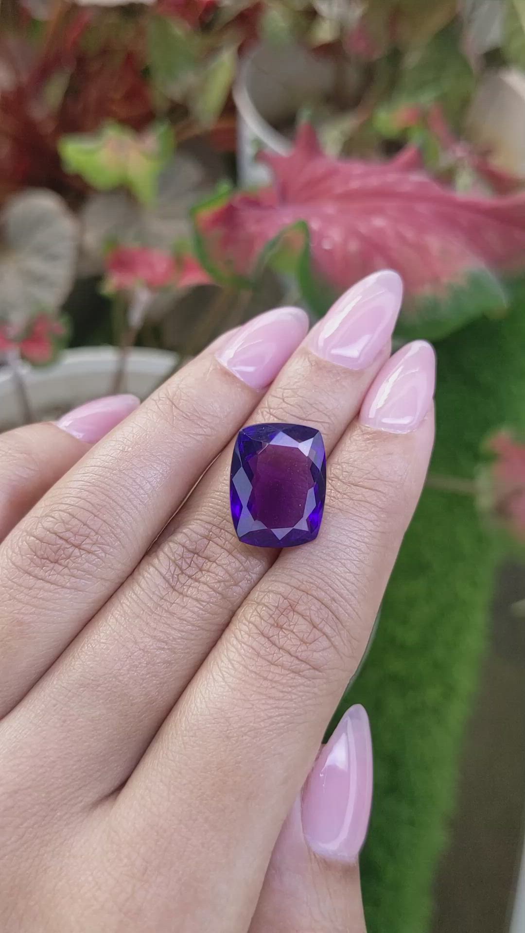 12.00 Ct. Purple Amethyst from Brazil Size Video