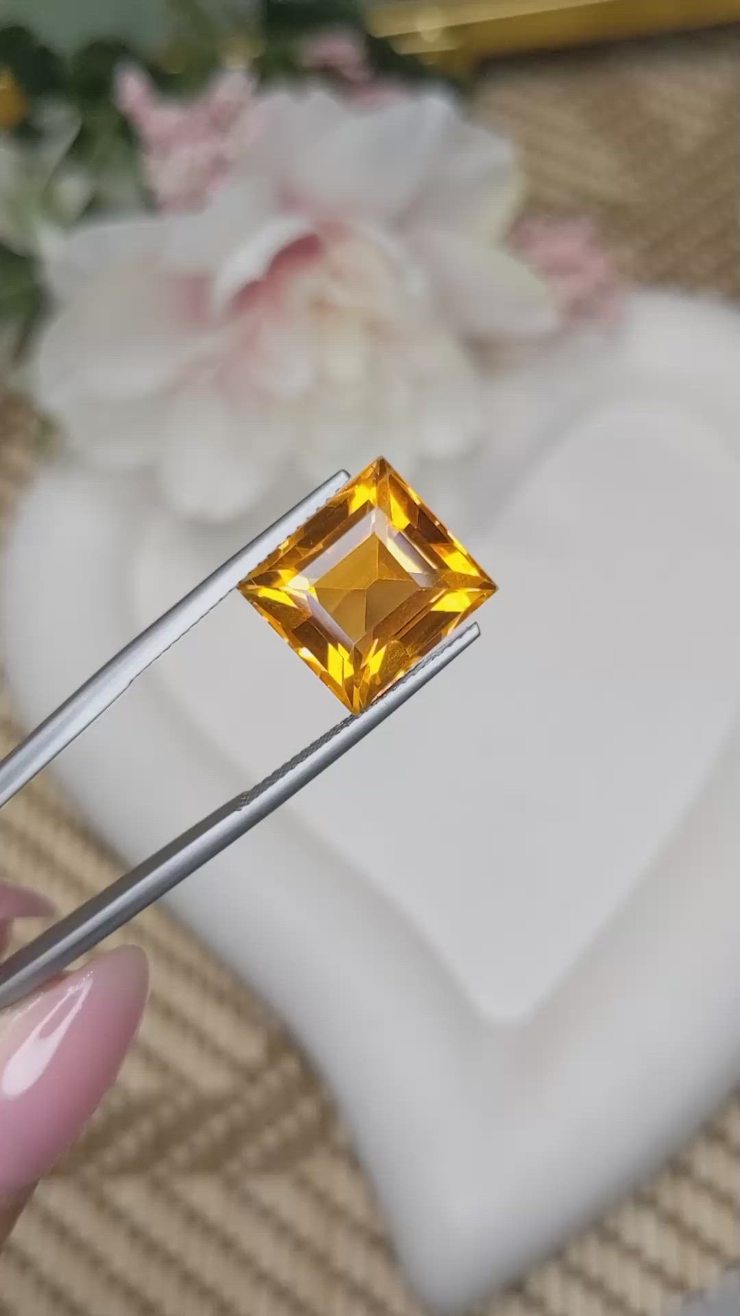 9.25 Ct. Yellowish Orange Citrine from Brazil Size Video