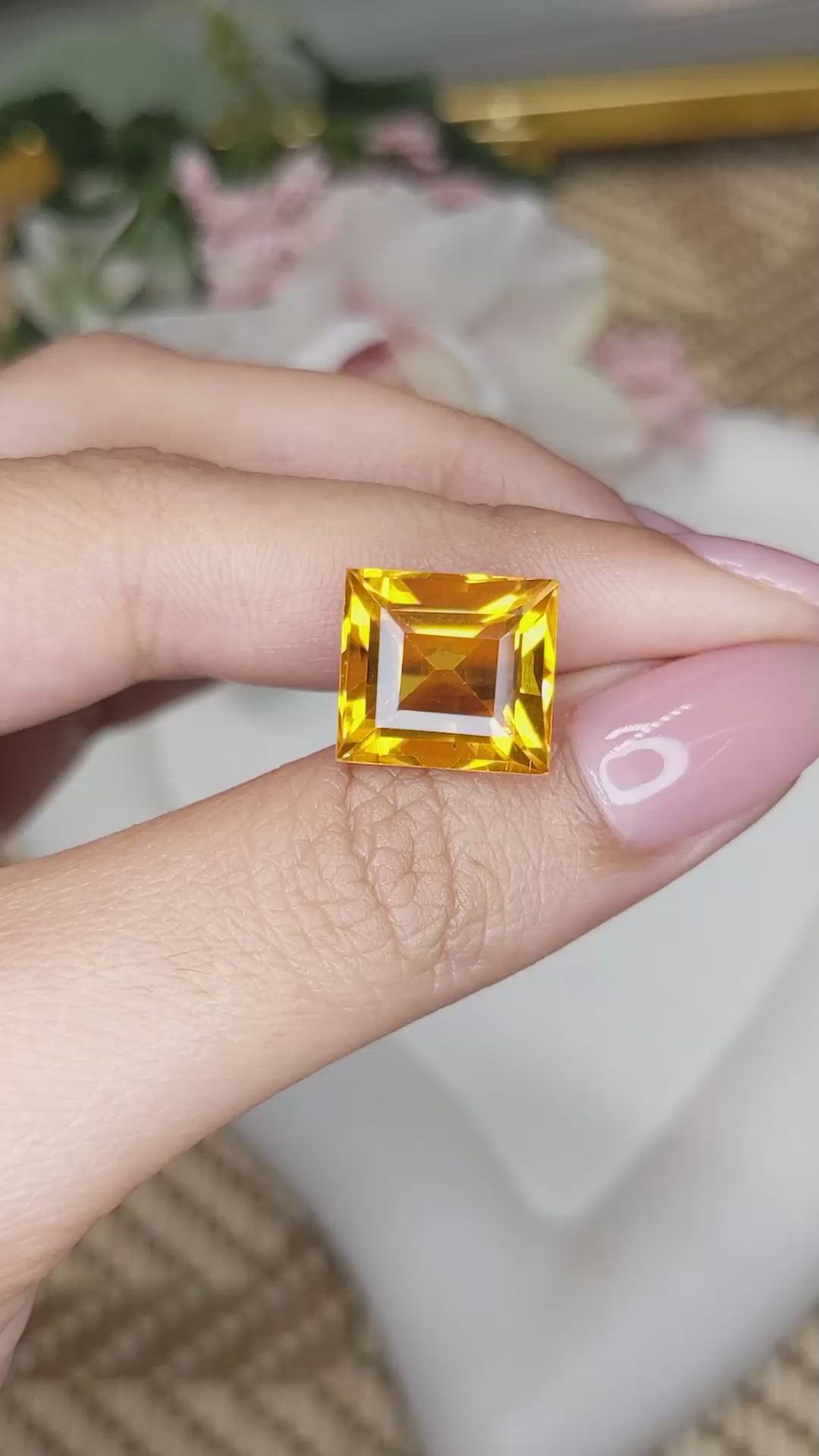 9.25 Ct. Yellowish Orange Citrine from Brazil Size Video