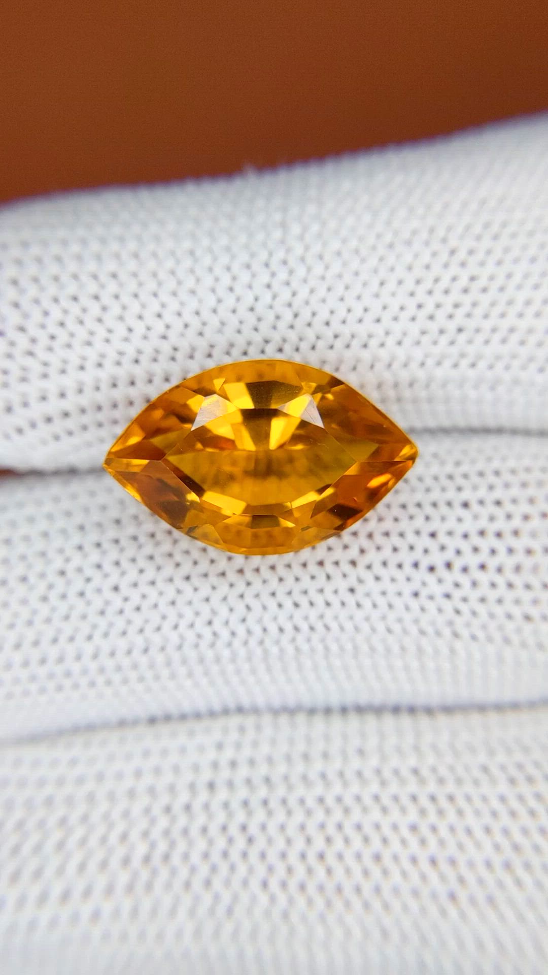 8.73 Ct. Yellowish Orange Citrine from Ceylon (Sri Lanka) Size Video