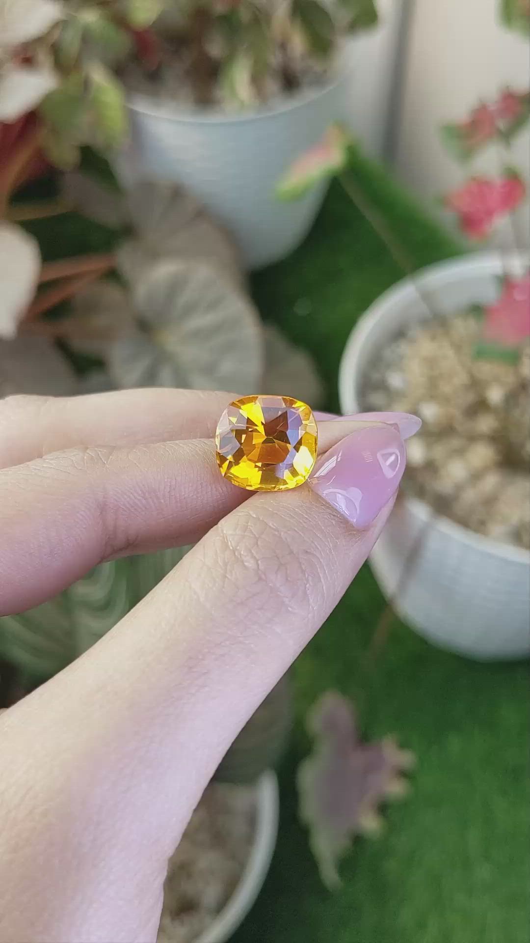 8.72 Ct. Yellowish Orange Citrine from Brazil Size Video