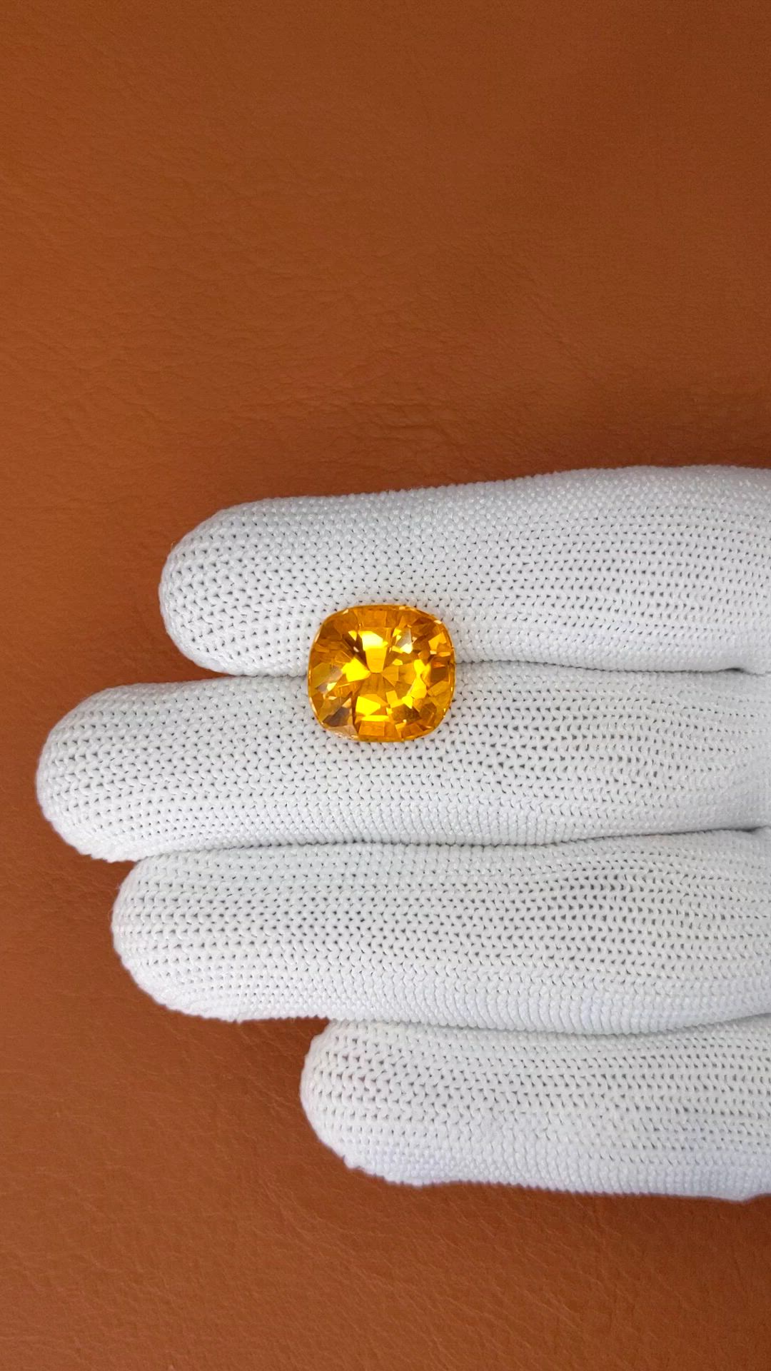 8.72 Ct. Yellowish Orange Citrine from Brazil Size Video