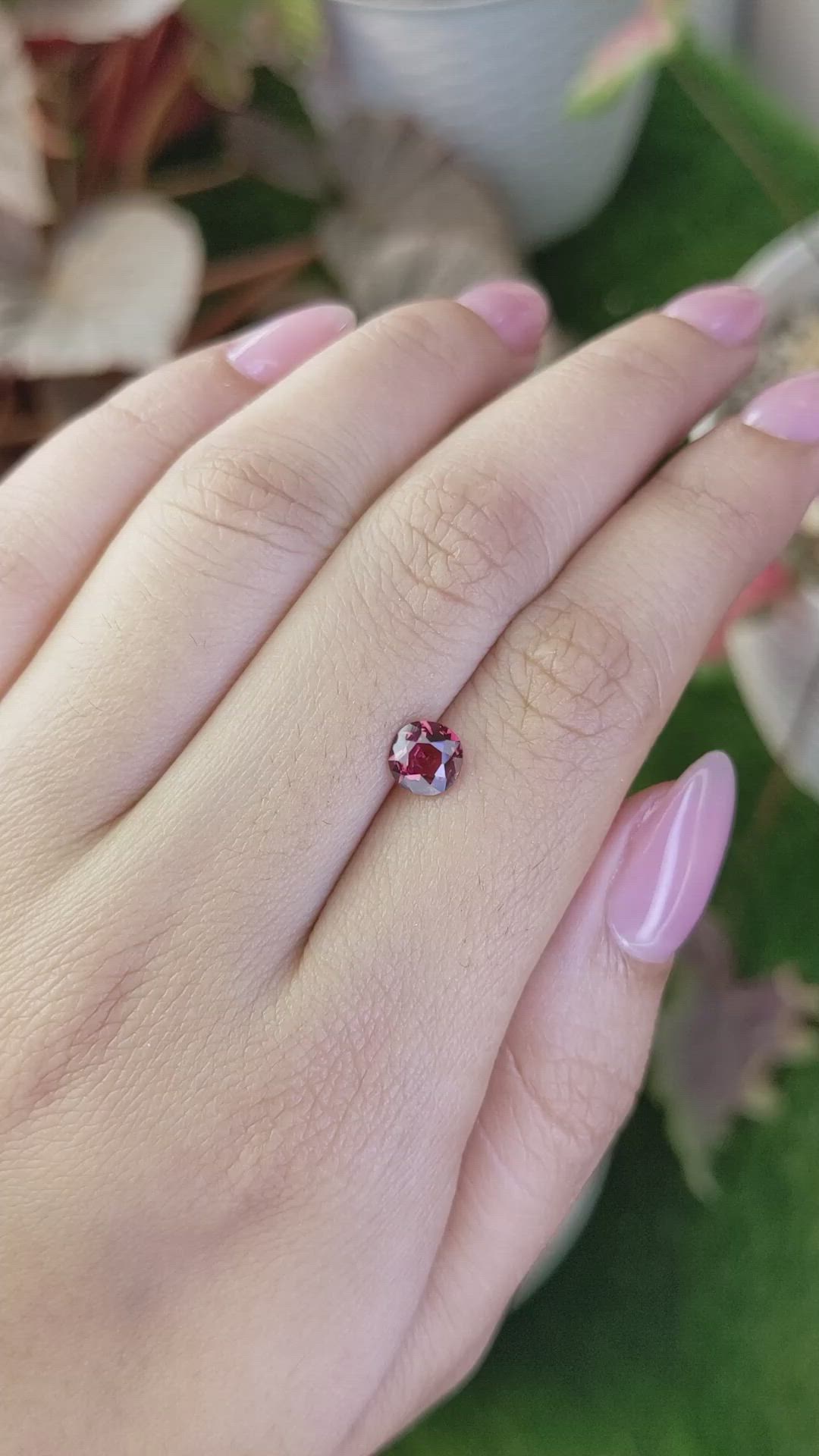 0.87 Ct. Red Garnet from Ceylon (Sri Lanka) Size Video