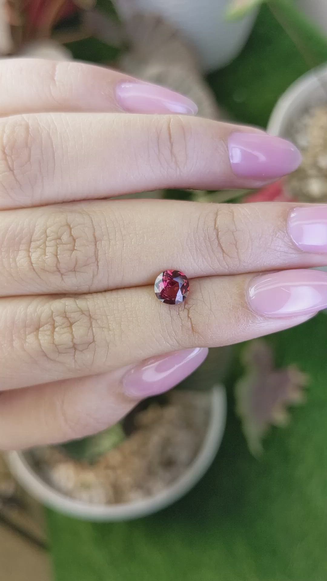 0.87 Ct. Red Garnet from Ceylon (Sri Lanka) Size Video