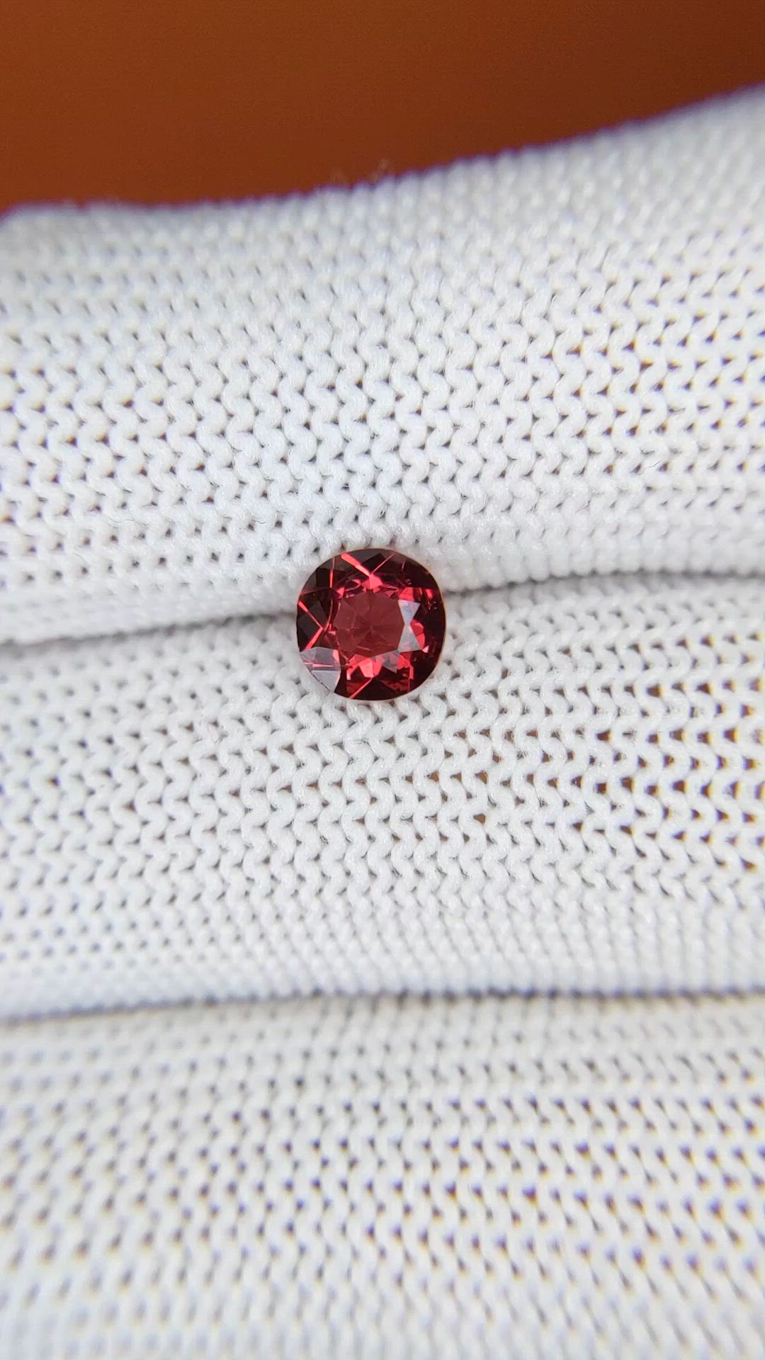0.87 Ct. Red Garnet from Ceylon (Sri Lanka) Size Video