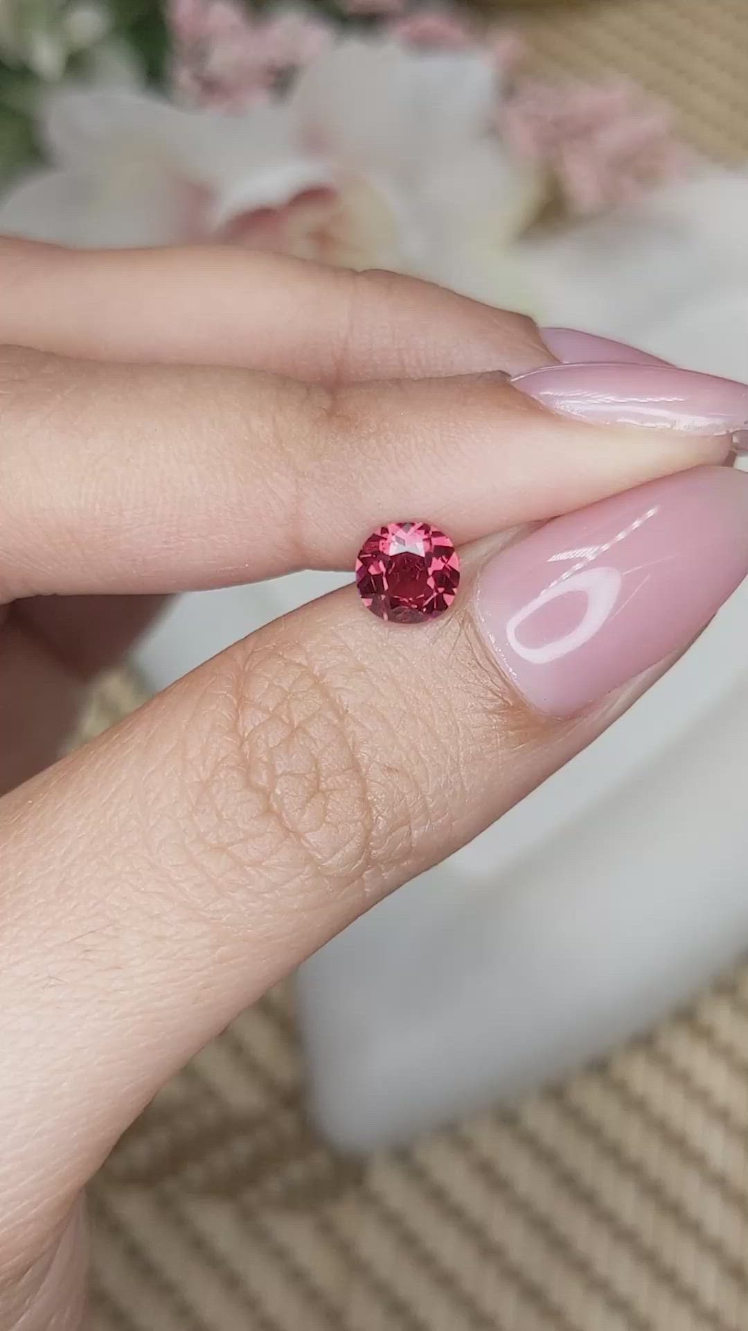 0.87 Ct. Red Garnet from Ceylon (Sri Lanka) Size Video