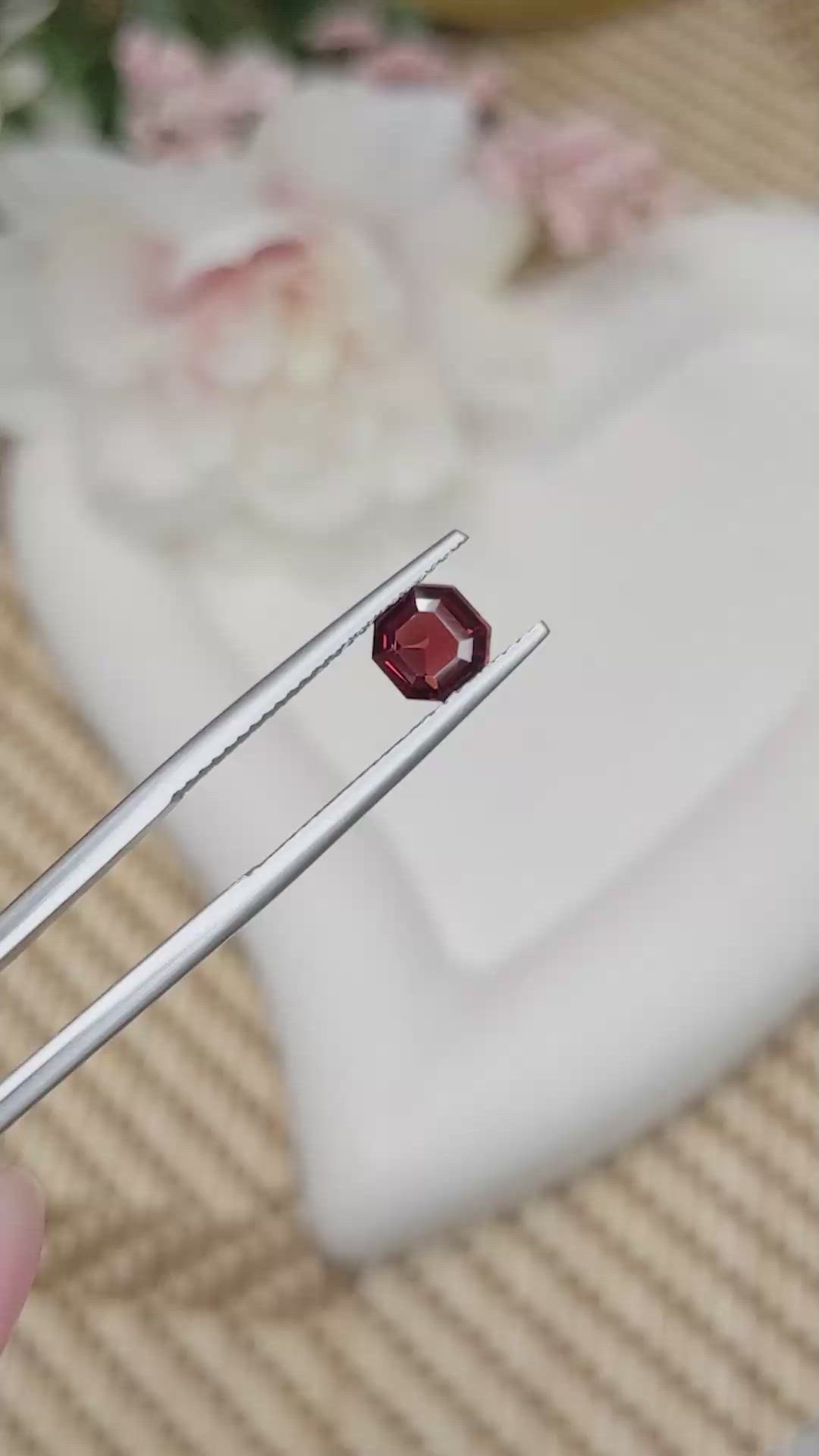 0.89 Ct. Red Garnet from Ceylon (Sri Lanka) Size Video