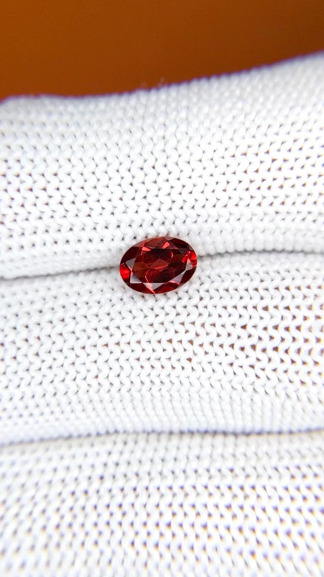 0.96 Ct. Red Garnet from Ceylon (Sri Lanka) Size Video