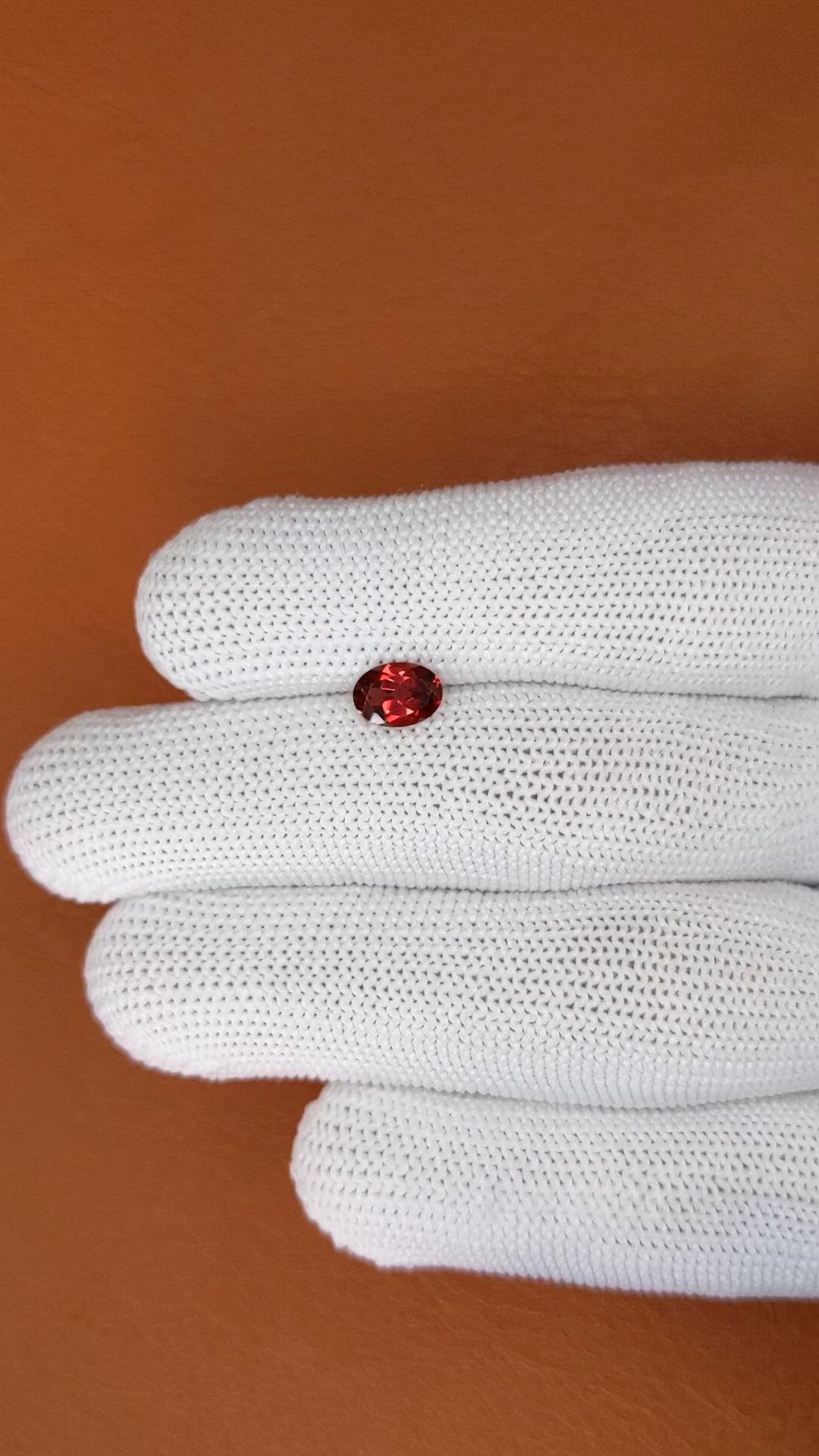 0.96 Ct. Red Garnet from Ceylon (Sri Lanka) Size Video