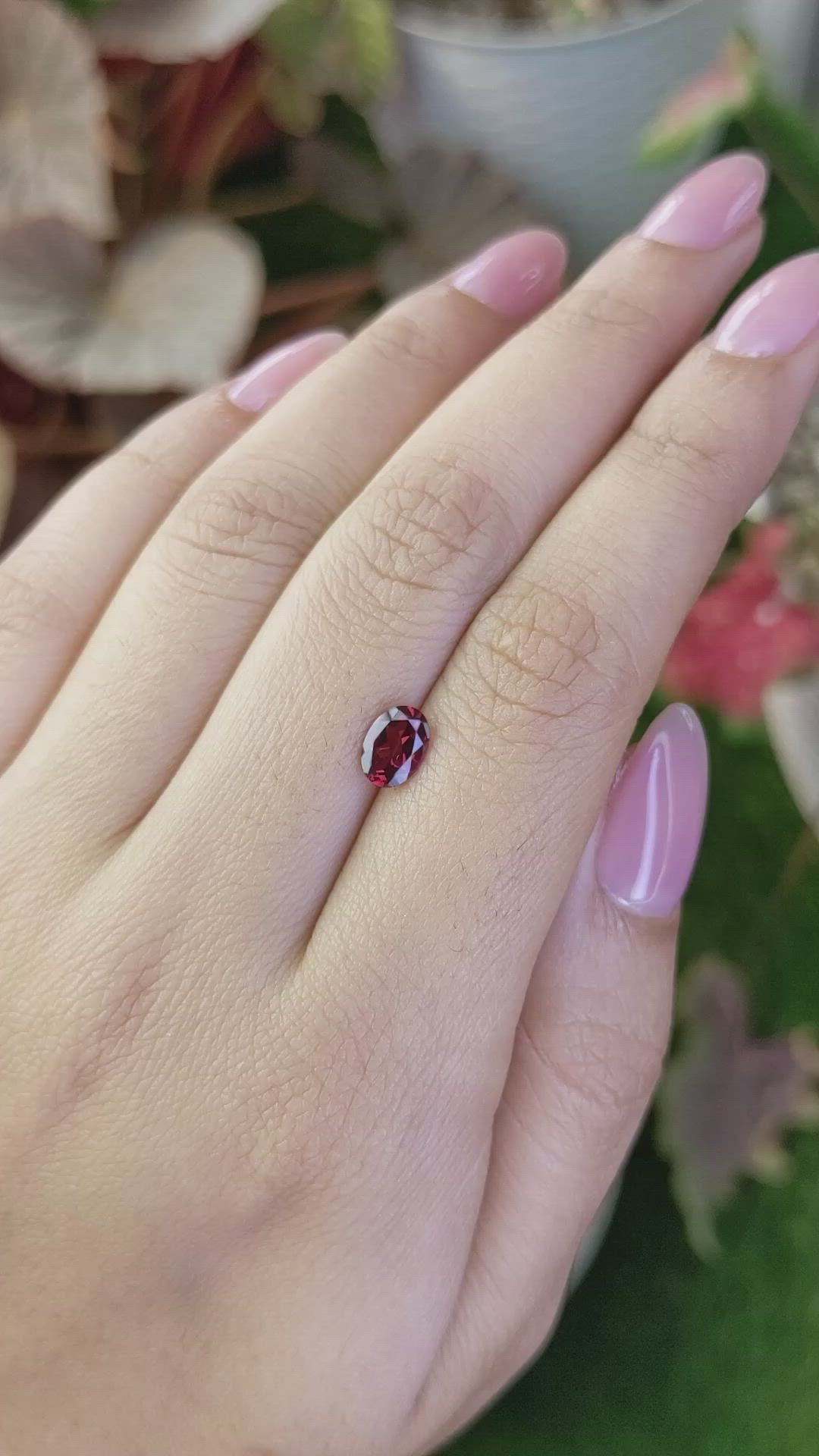 0.96 Ct. Red Garnet from Ceylon (Sri Lanka) Size Video