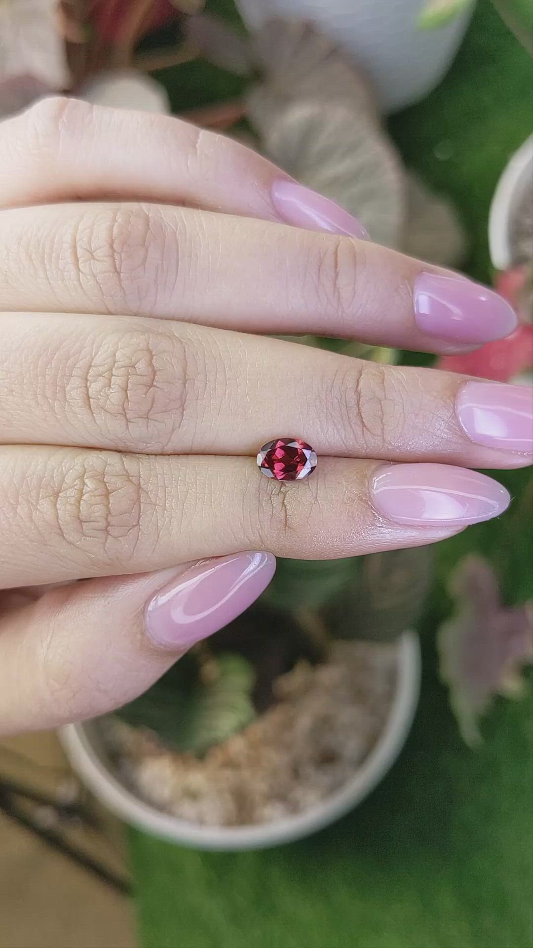 0.96 Ct. Red Garnet from Ceylon (Sri Lanka) Size Video