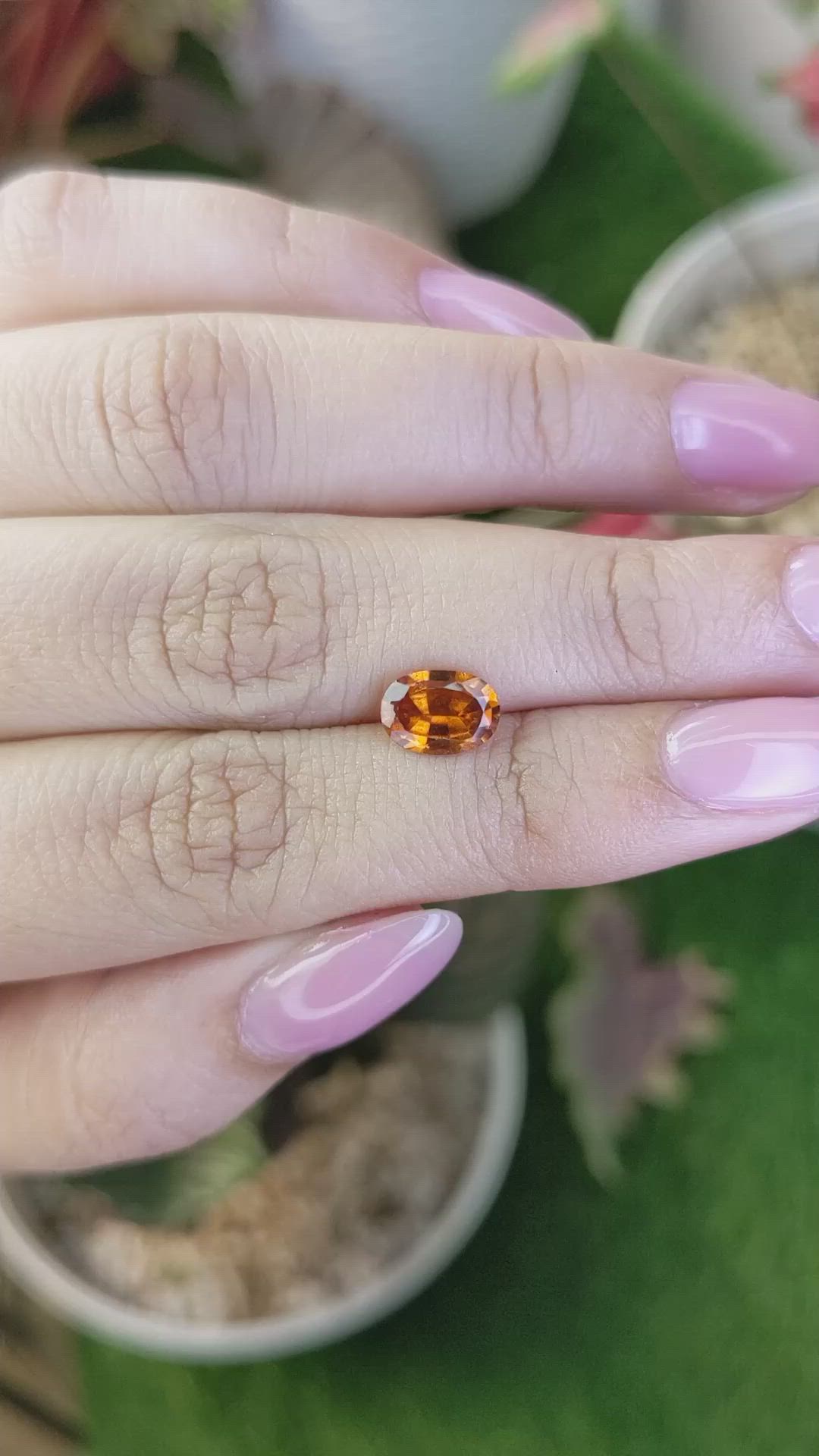 1.44 Ct. Orange Hessonite Garnet from Madagascar Size Video