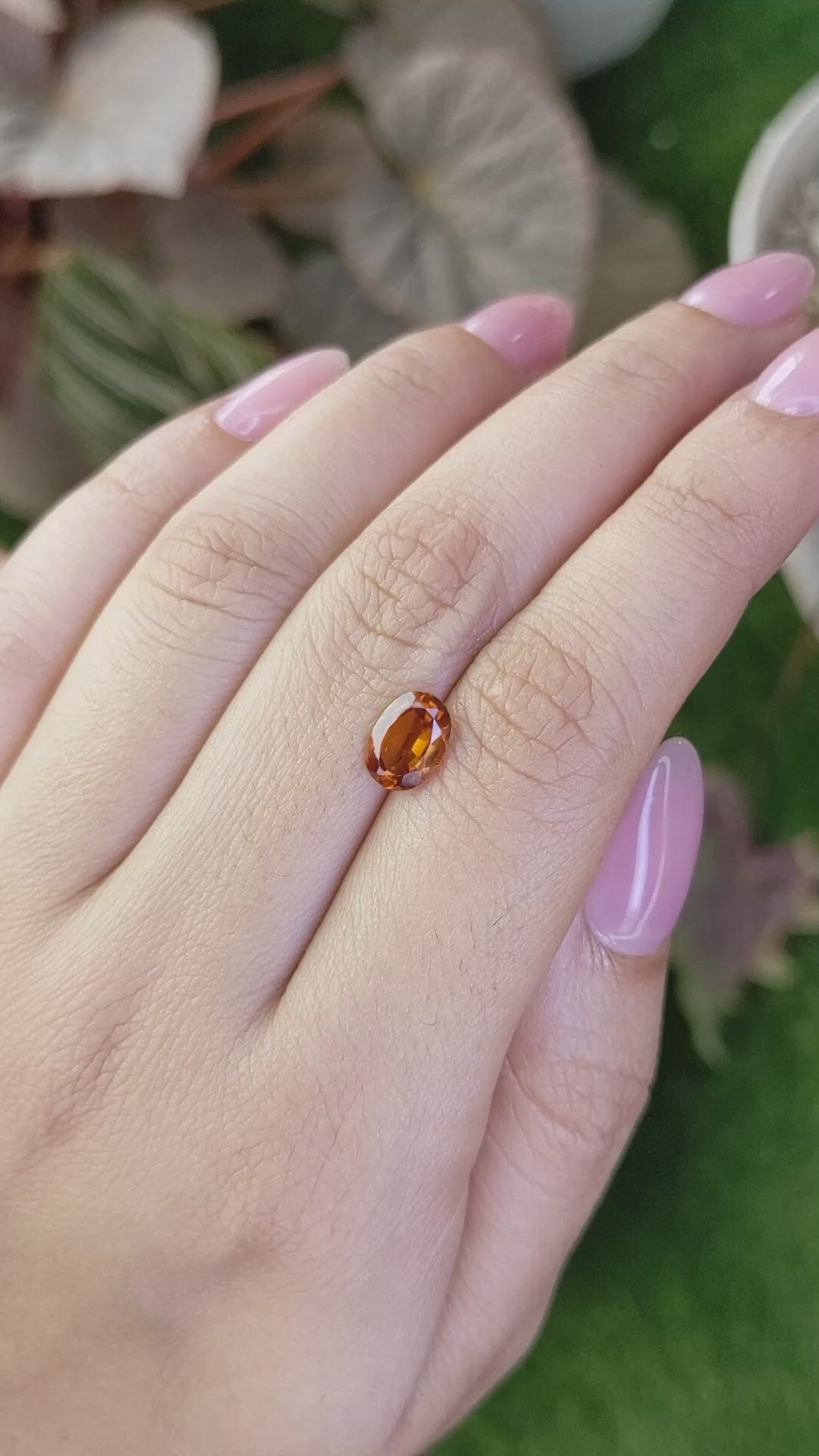 1.44 Ct. Orange Hessonite Garnet from Madagascar Size Video