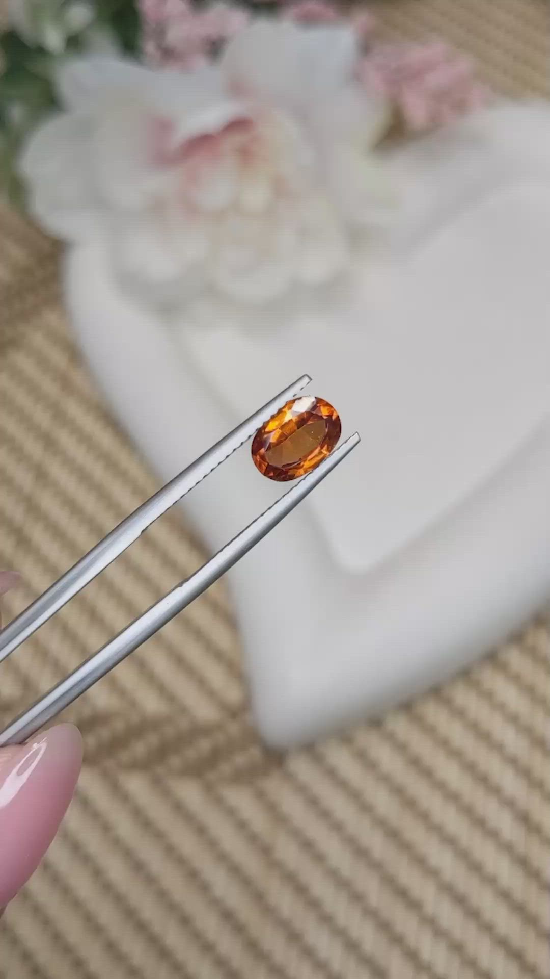 1.44 Ct. Orange Hessonite Garnet from Madagascar Size Video