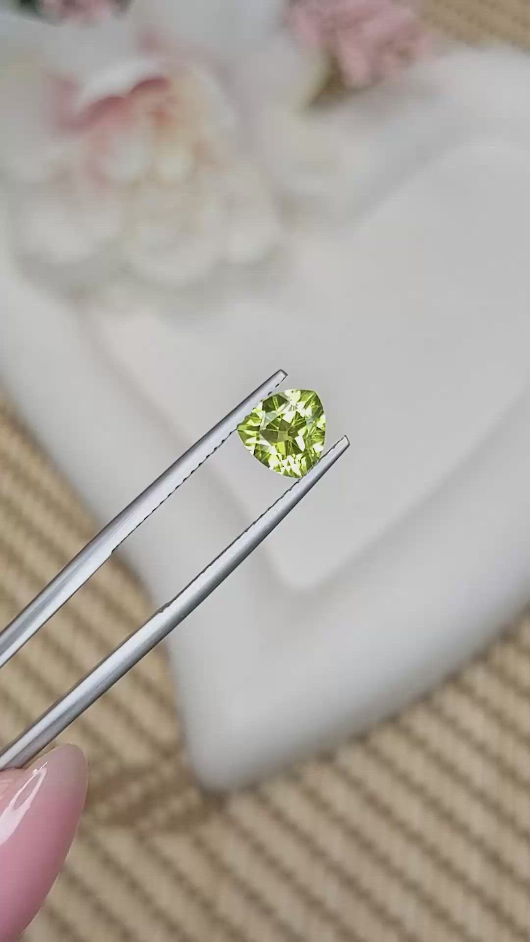 1.12 Ct. Yellowish Green Peridot from Brazil Size Video