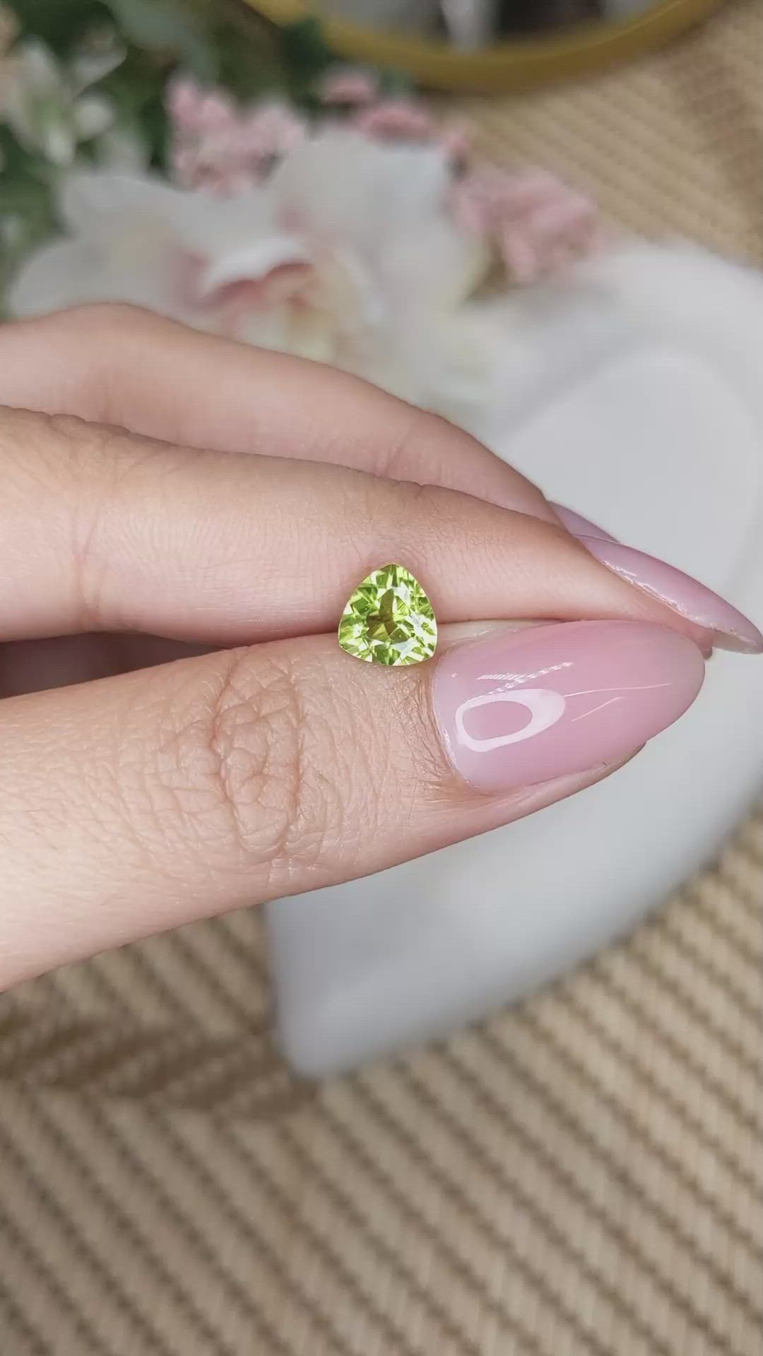 1.12 Ct. Yellowish Green Peridot from Brazil Size Video