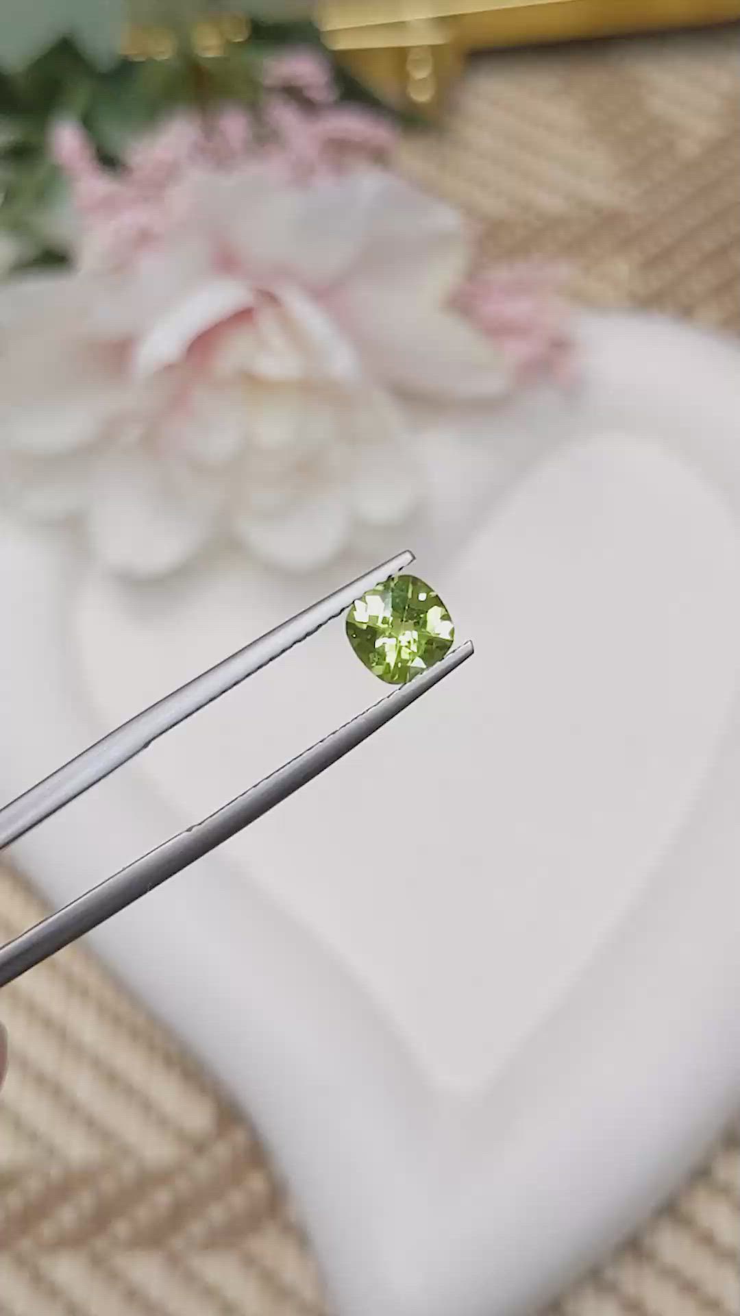 0.96 Ct. Yellowish Green Peridot from Brazil Size Video