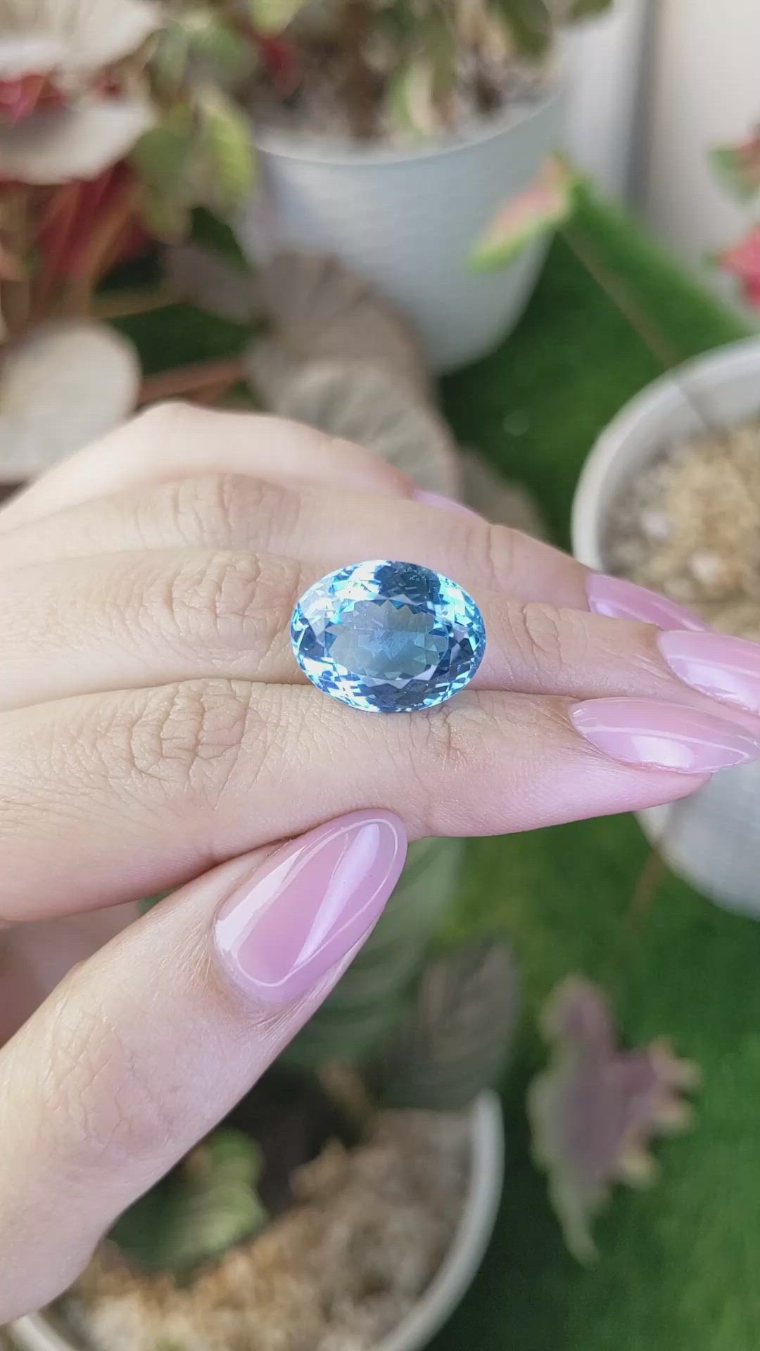 15.75 Ct. Swiss Blue Topaz from Brazil Size Video