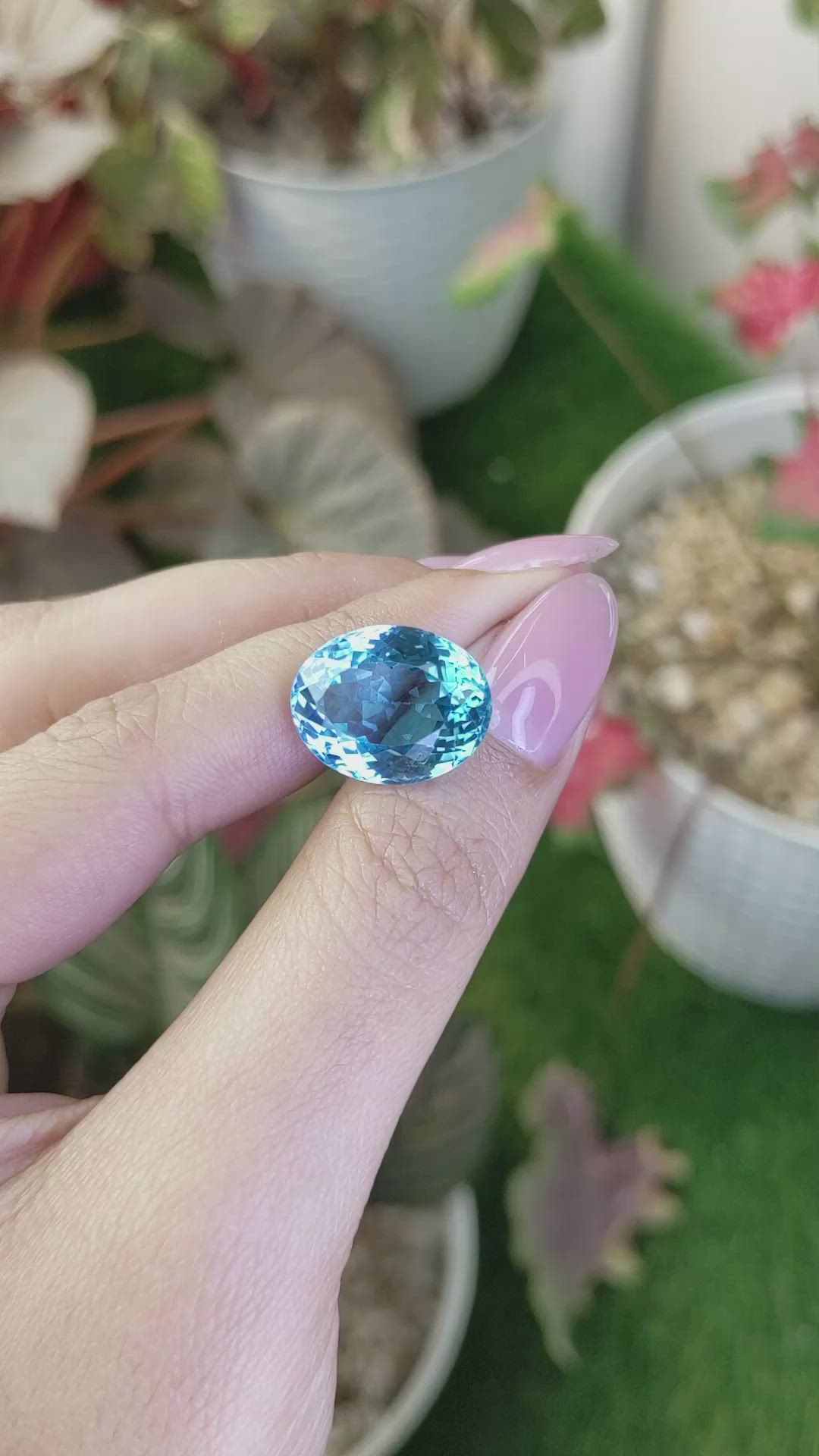 15.75 Ct. Swiss Blue Topaz from Brazil Size Video
