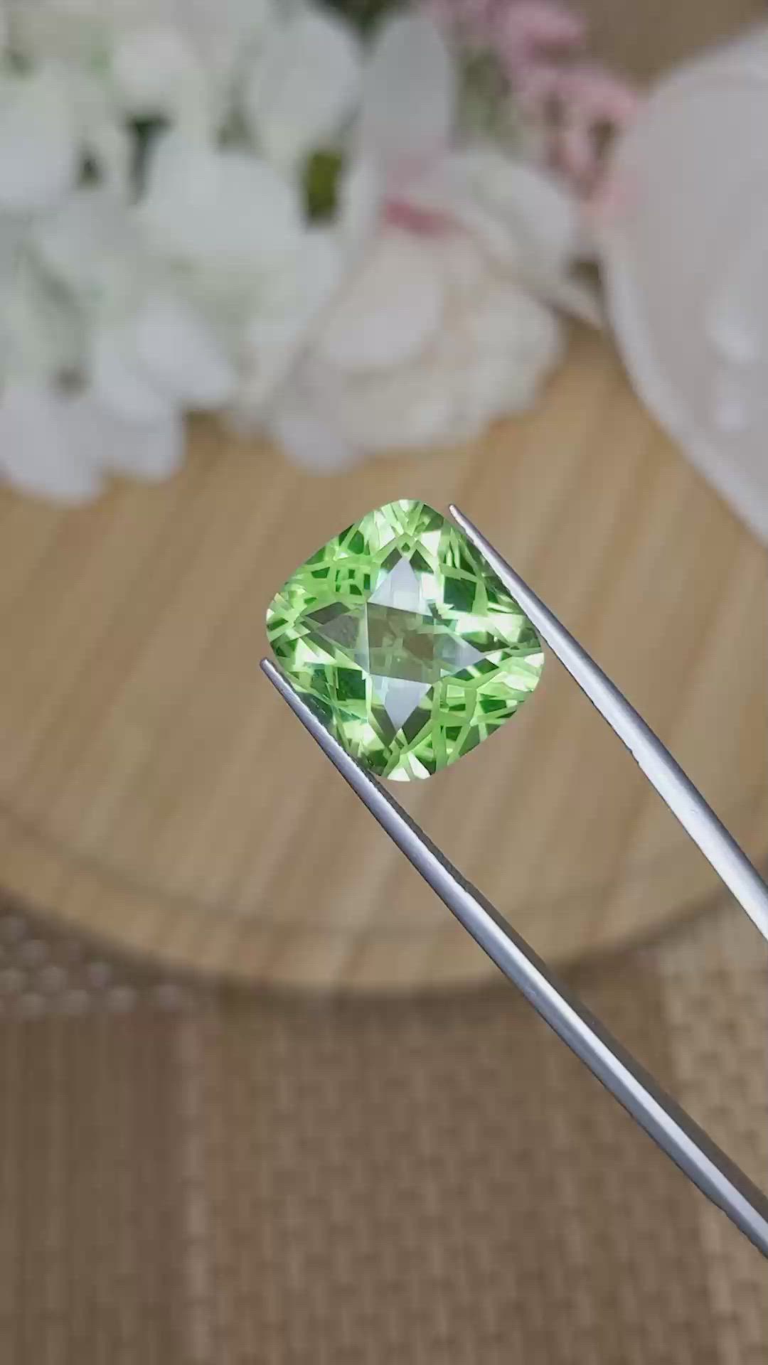 12.40 Ct. Green Prasiolite from Brazil Size Video