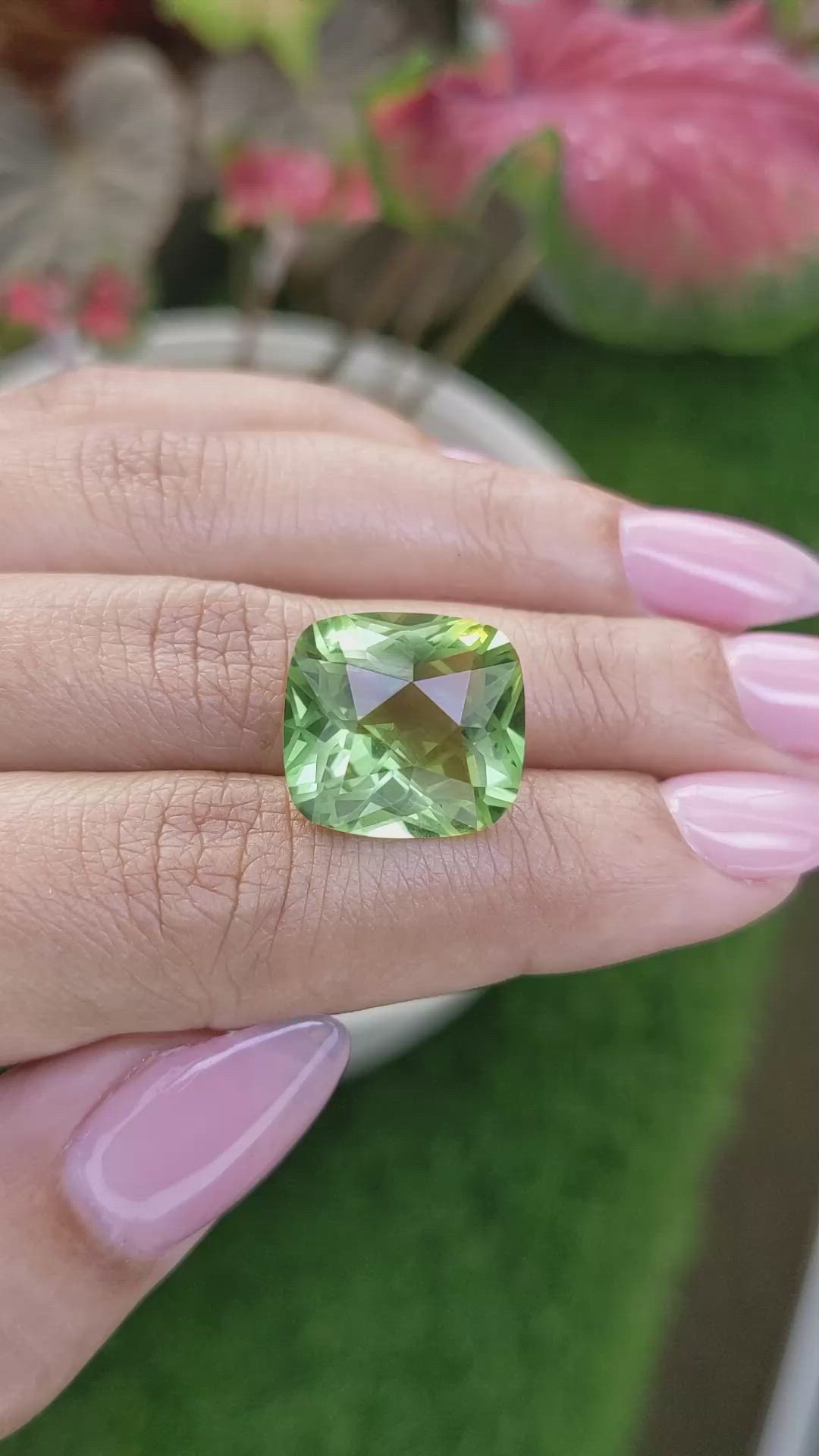 12.40 Ct. Green Prasiolite from Brazil Size Video