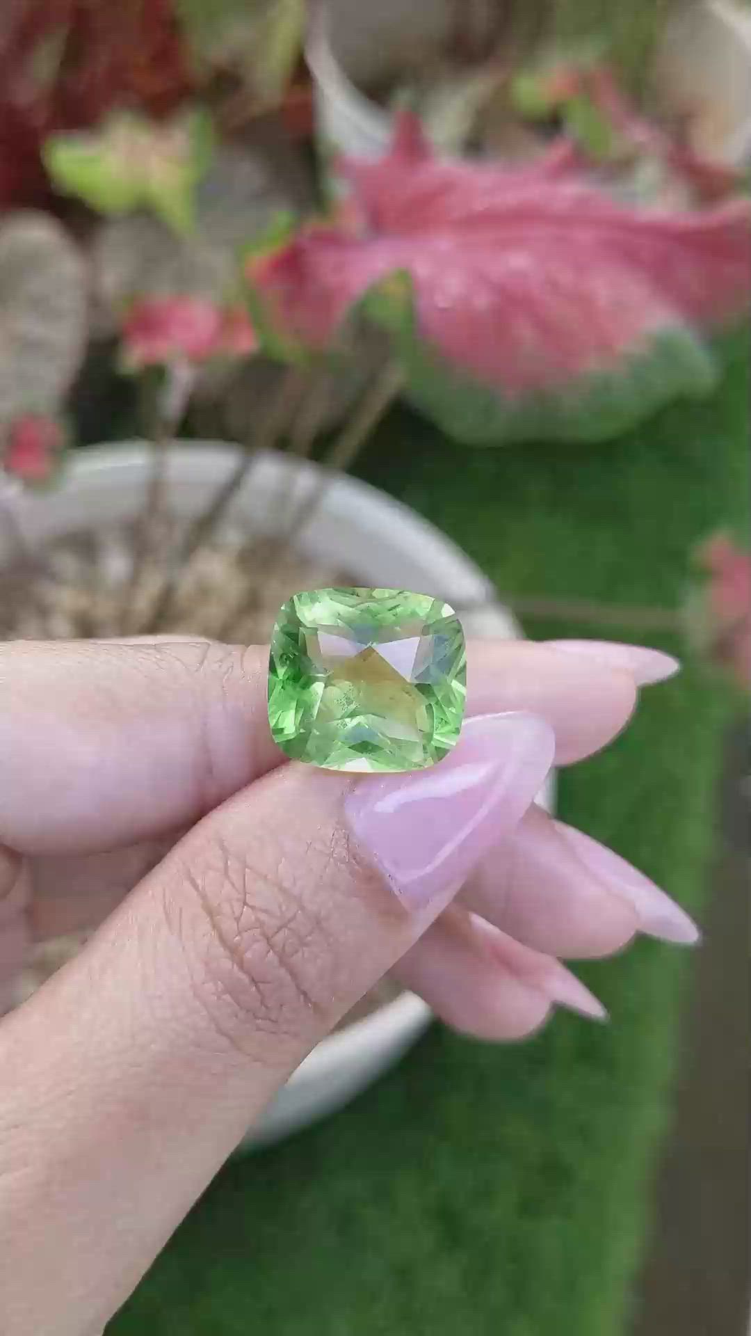 12.40 Ct. Green Prasiolite from Brazil Size Video