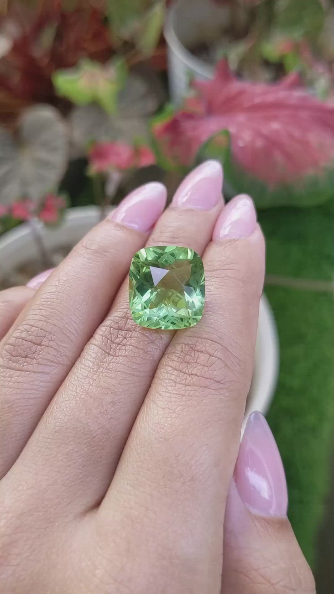 12.40 Ct. Green Prasiolite from Brazil Size Video