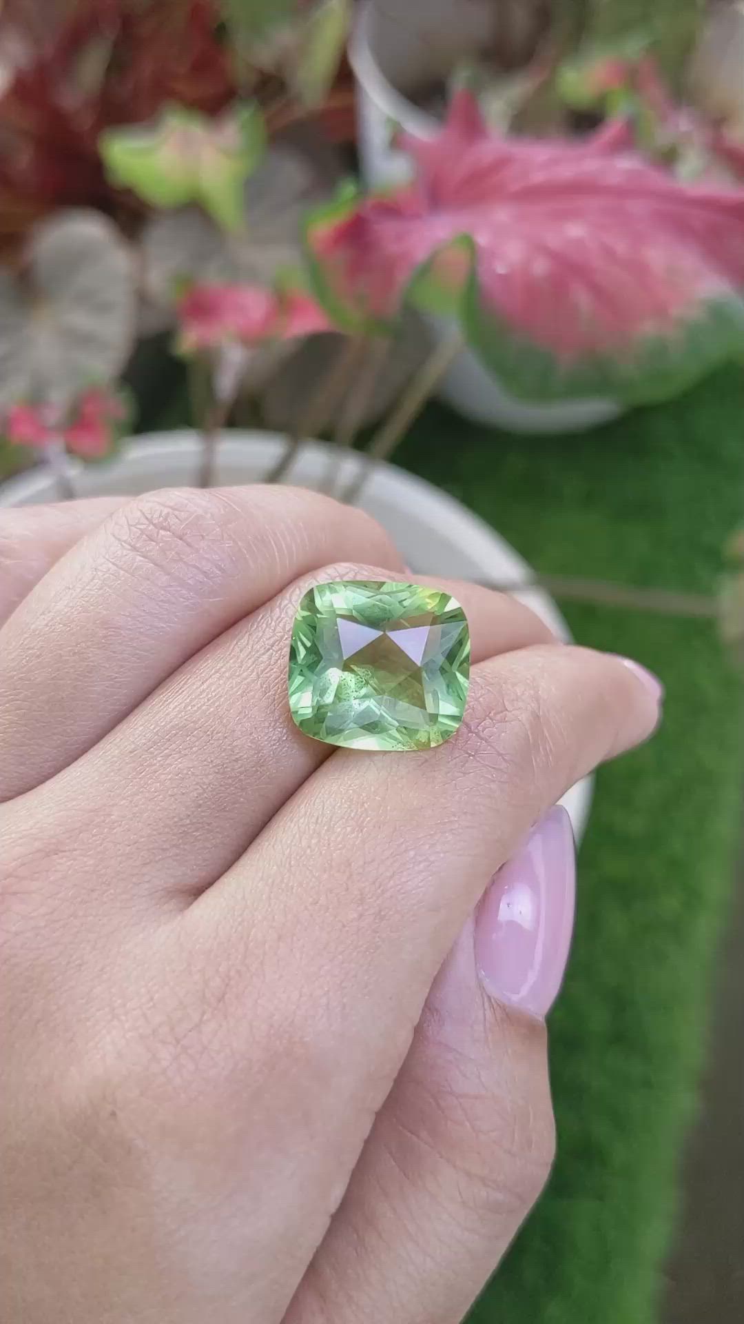12.40 Ct. Green Prasiolite from Brazil Size Video