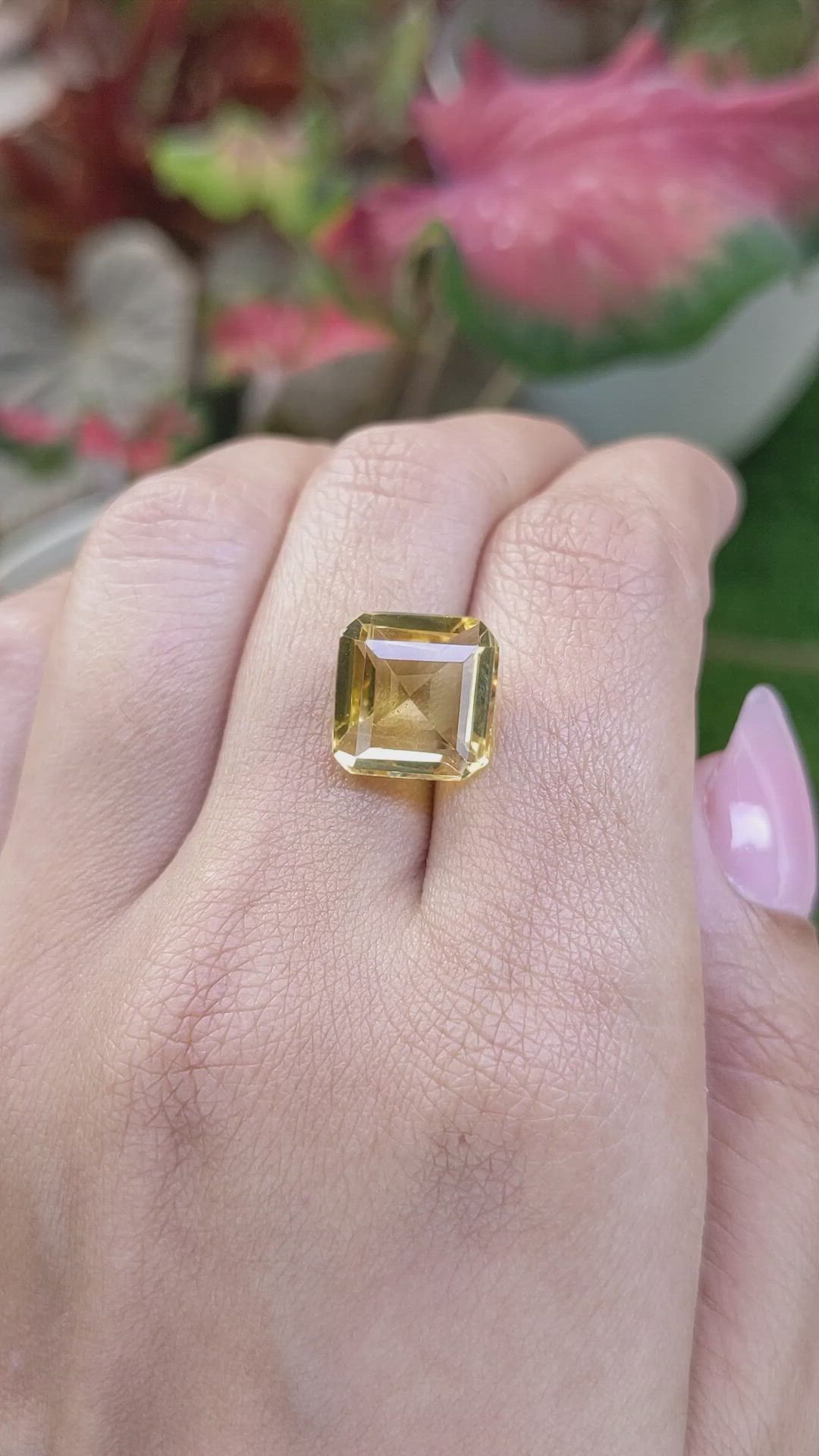 6.75 Ct. Yellow Citrine from Ceylon (Sri Lanka) Size Video